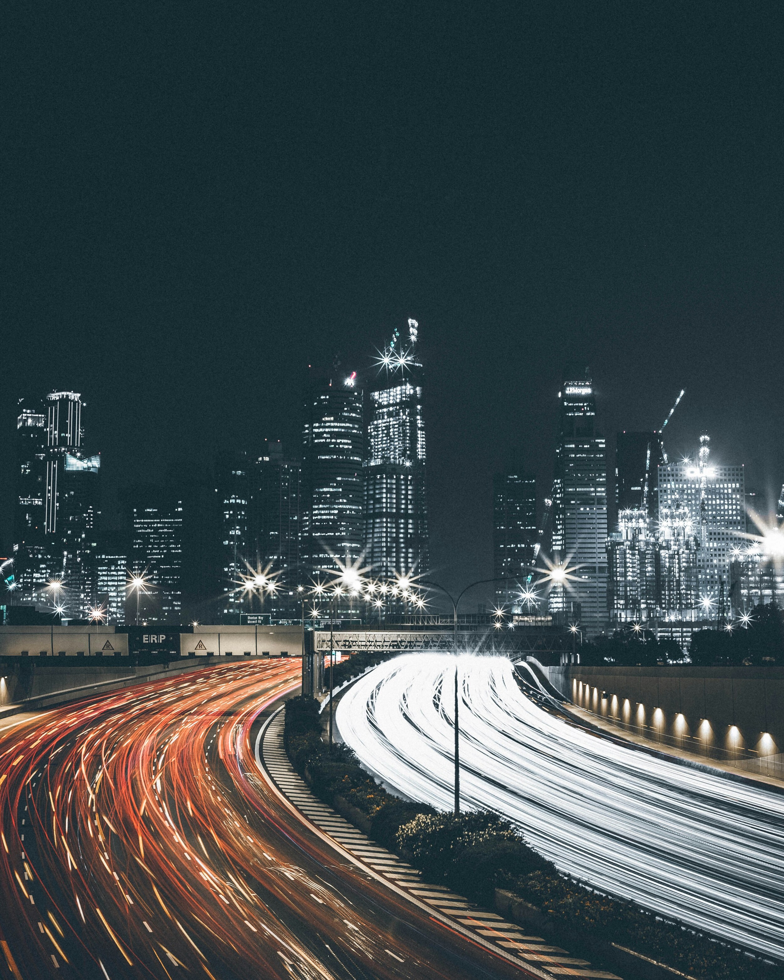 Long Exposure Photography Shot Of Cityscape And Highway Freeway High Way Drivers Cars Best Free Wallpapers Backgrounds Desktop Pictures For Apple iPad Tablets And Android HD High Resolution 4K