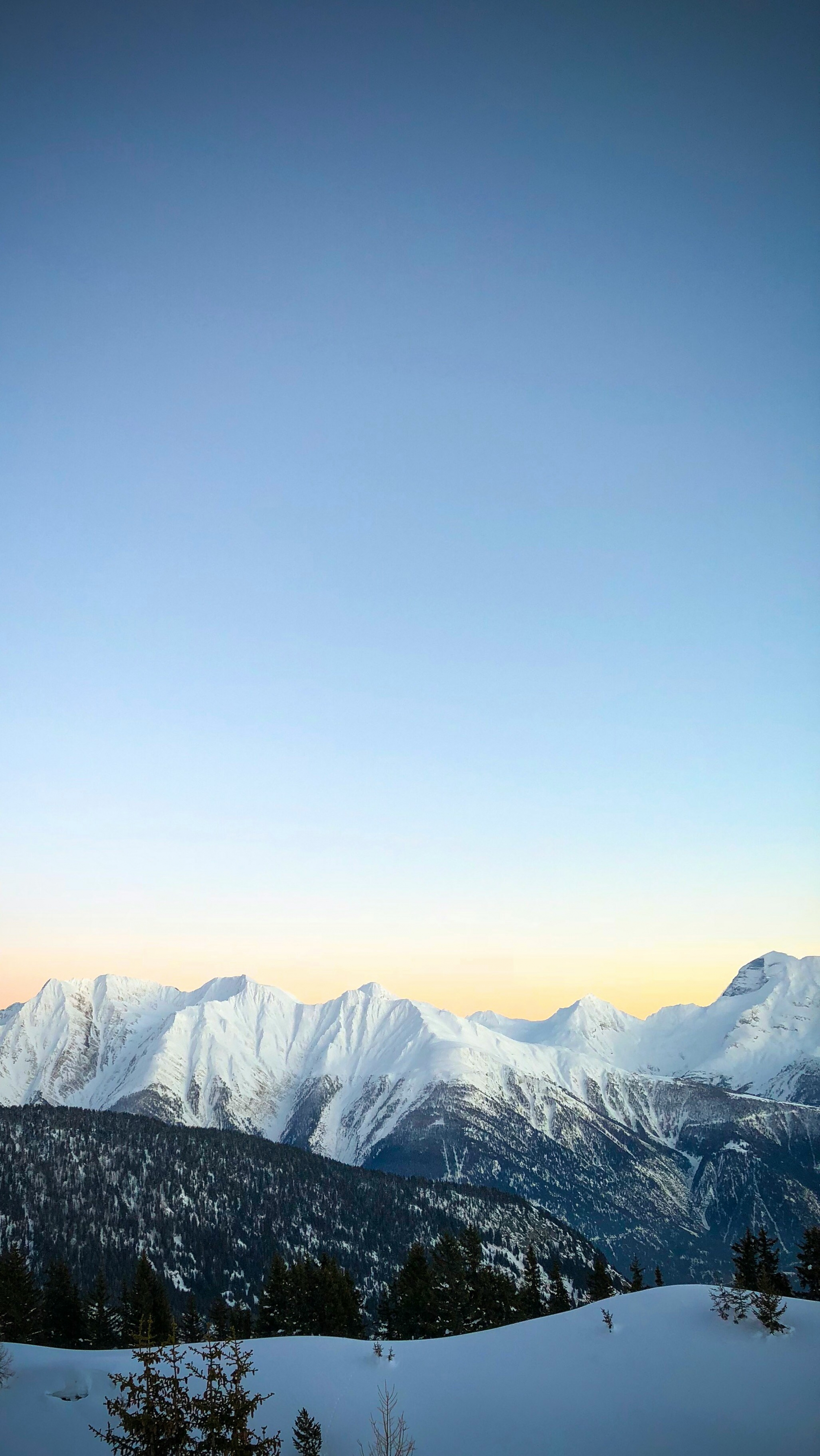 Mid Winter Snowcapped Mountains