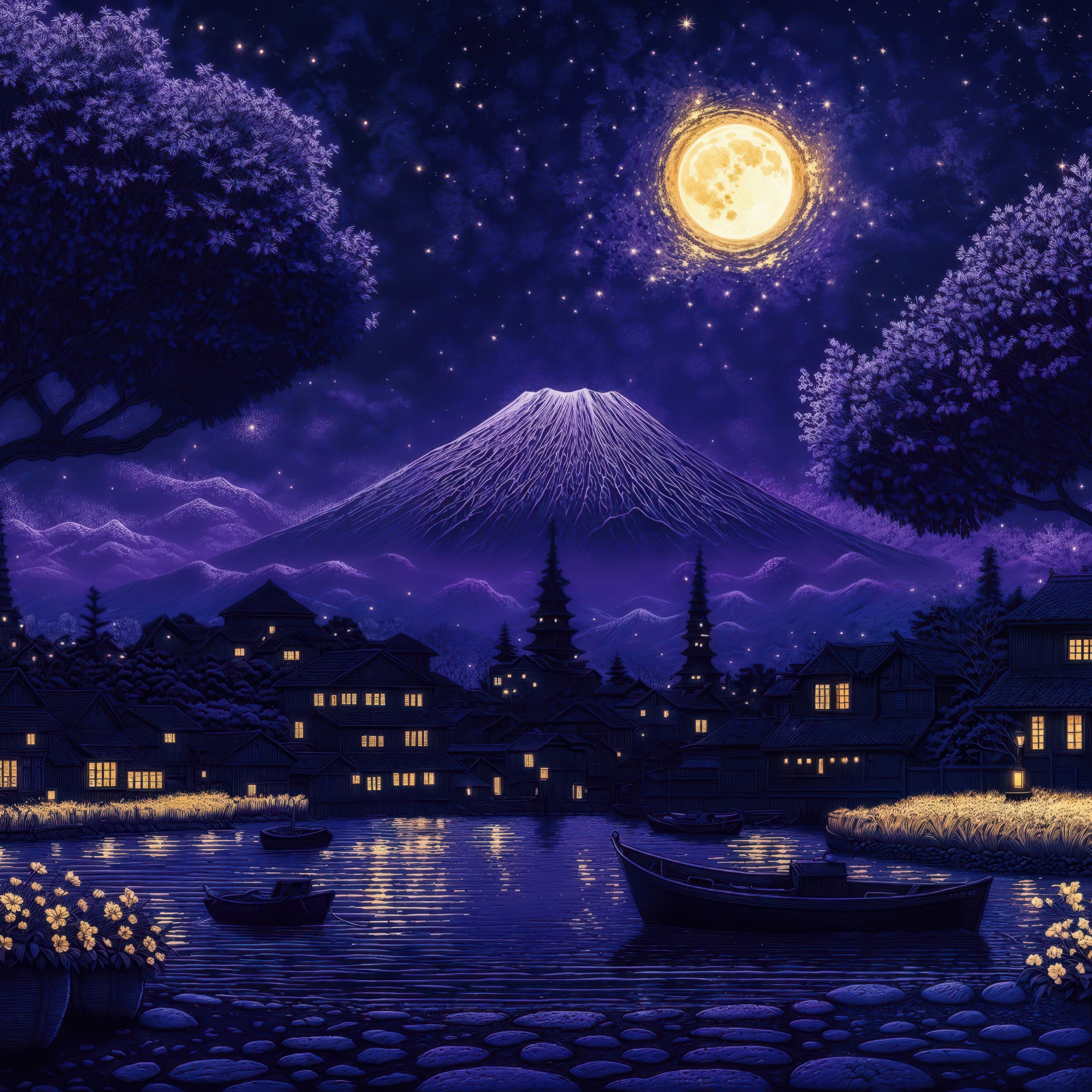 Mount Fuji Japan Digital Art Beautiful 9K Artwork