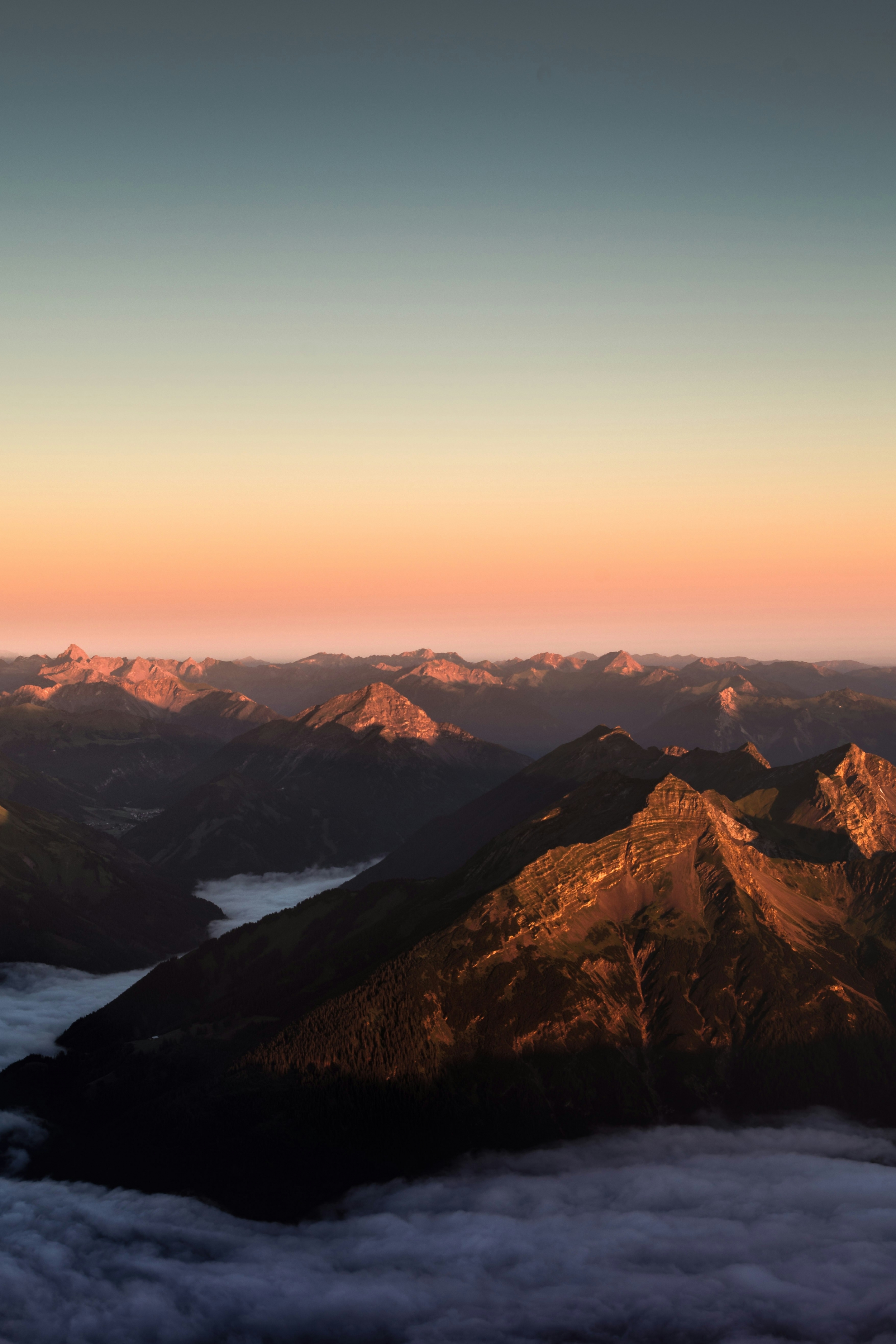 Mountain Landscape At Sunrise wallpaper for Apple iPhone, Apple Watch, Mac, iPad and Apple Watch