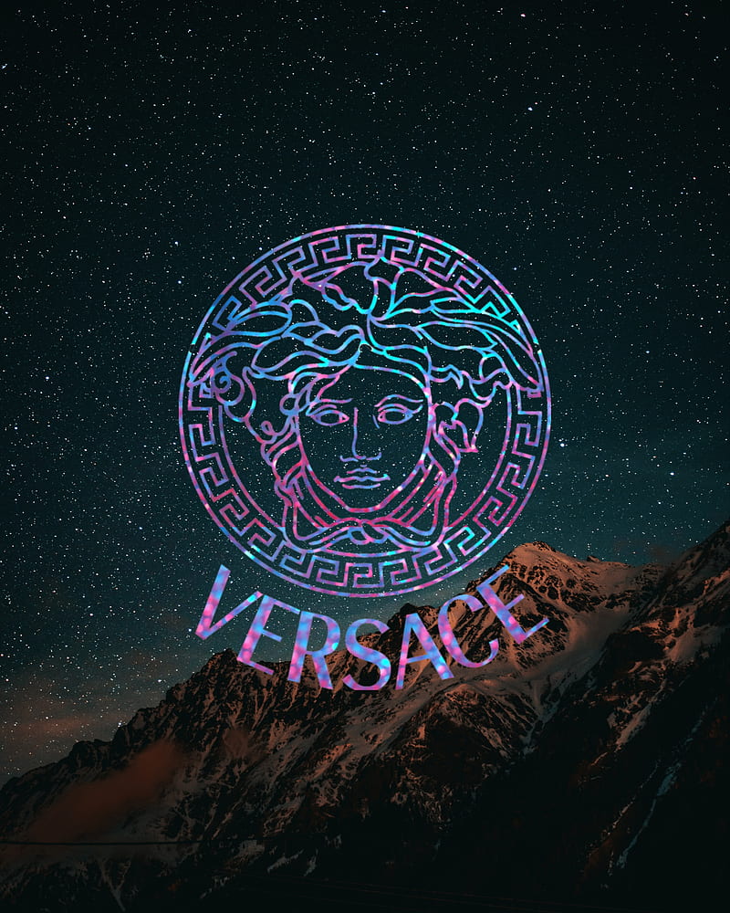 Official Versace Medusa Purple Blue Desert wallpaper for Apple iPhone, Apple Watch, Mac, iPad and Apple Watch