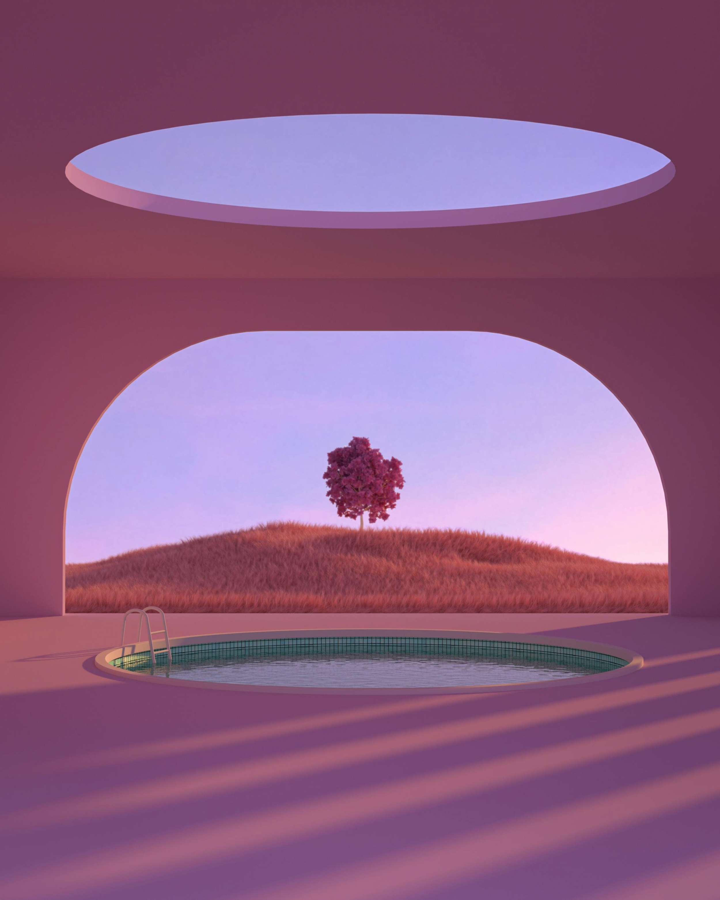 Pink 3D Digital Art Strange Architecture