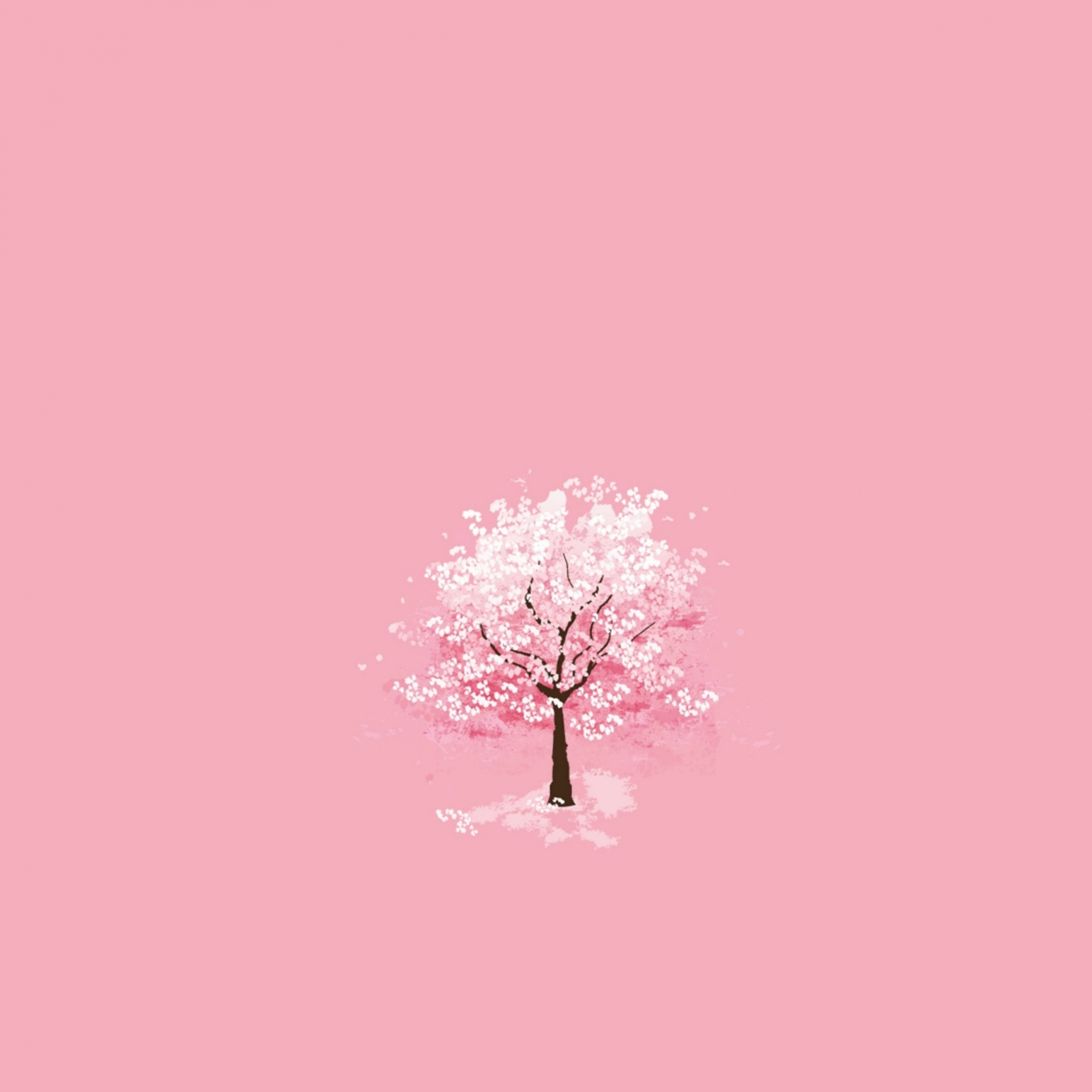 Pink Cherry Blossoms Tree Digital Artwork Illustration