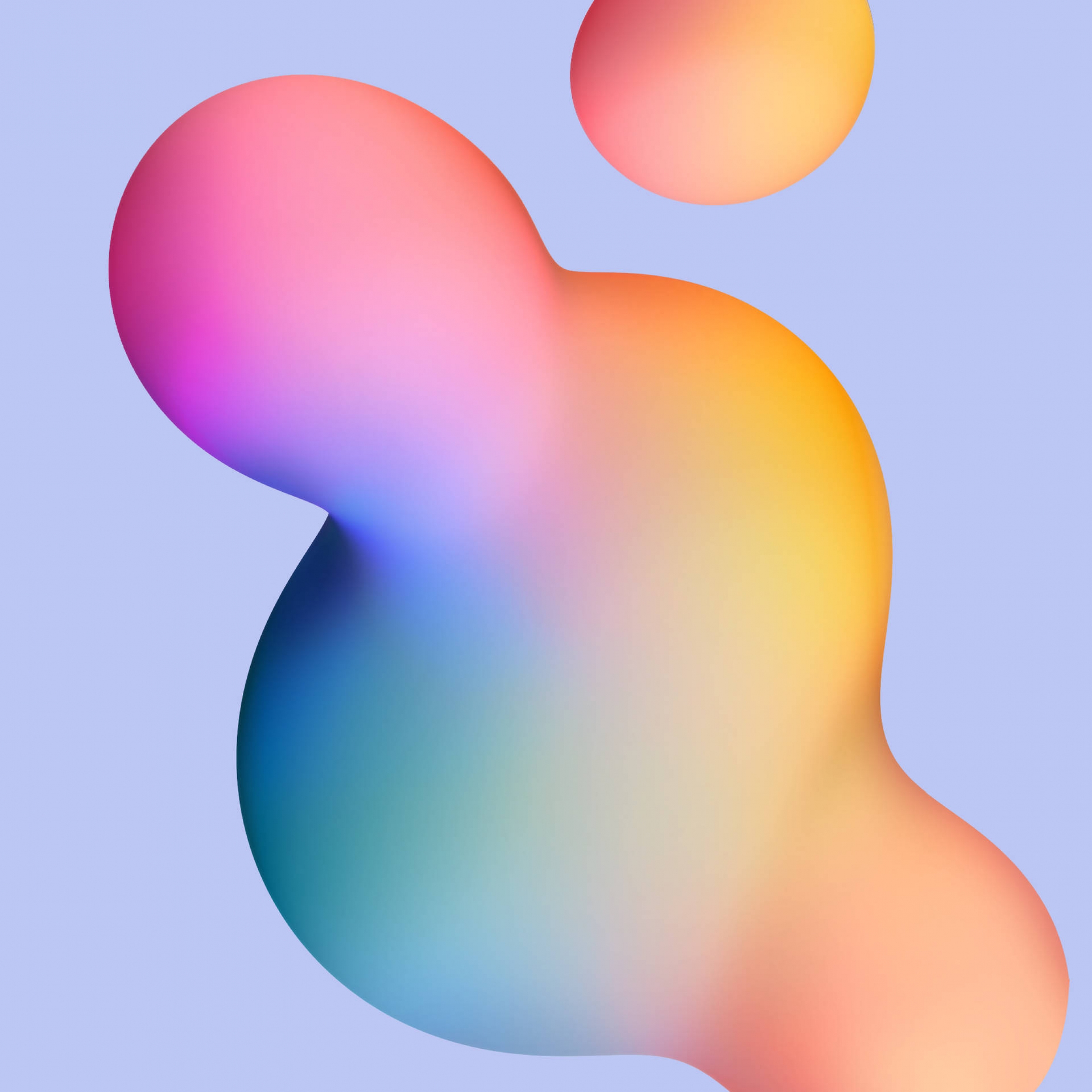 Rainbow Colored 3D Abstract Shape Bubbles Liquid