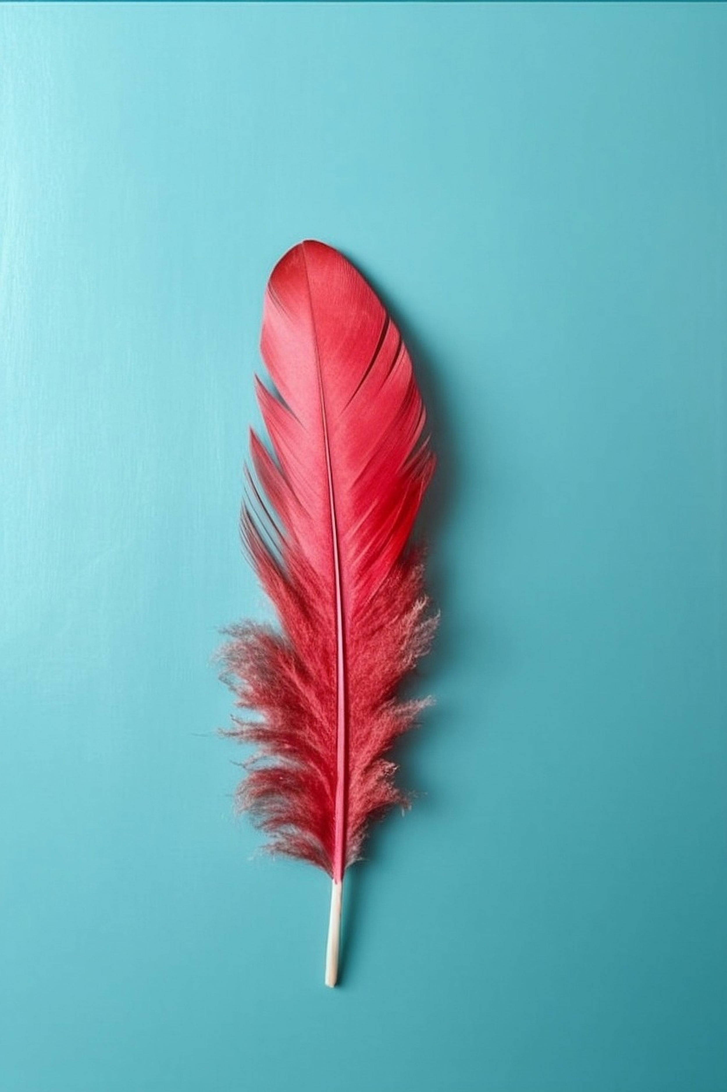 Red Feather On A Blue Background wallpaper for Apple iPhone, Apple Watch, Mac, iPad and Apple Watch