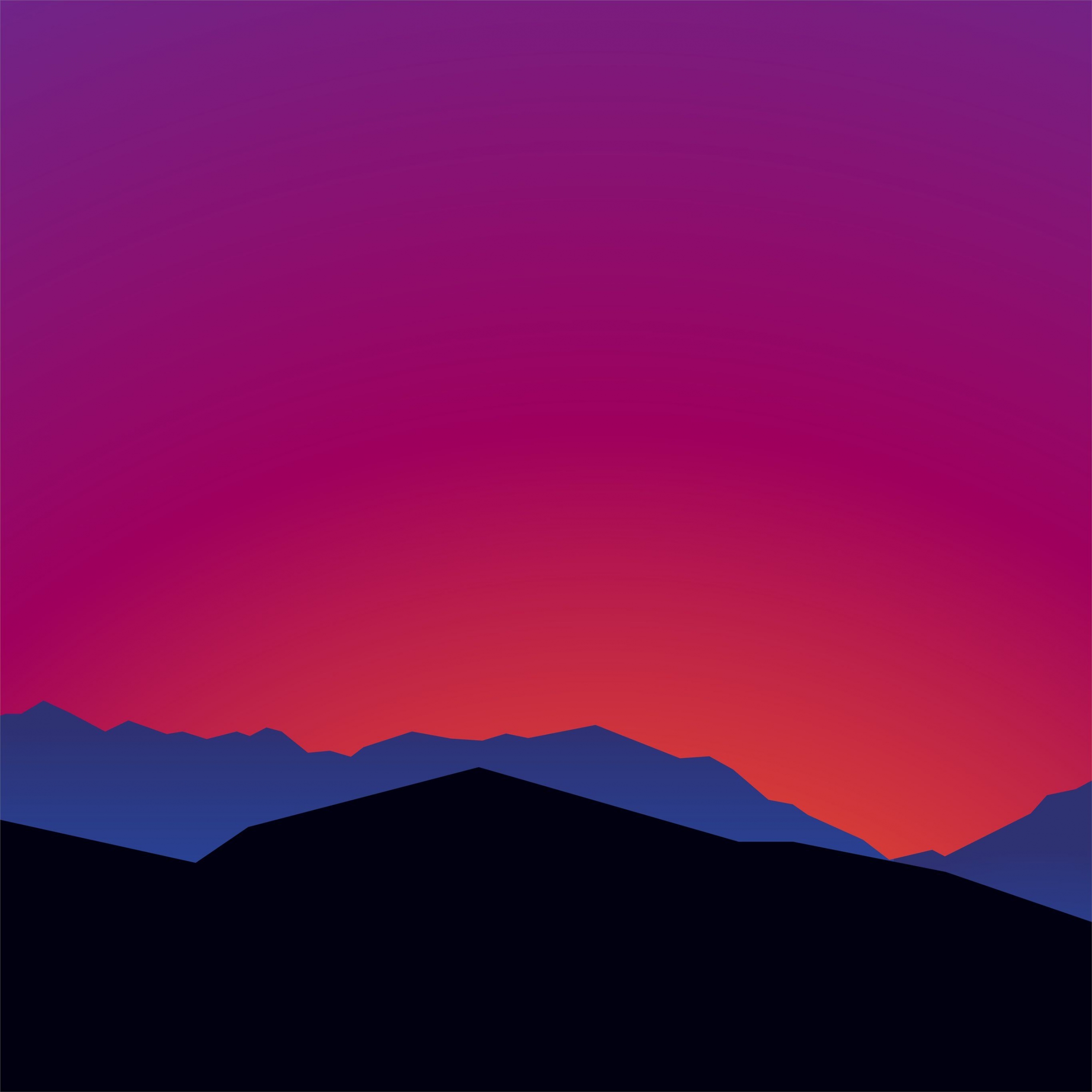 Red Purple Sunset Digital Artwork