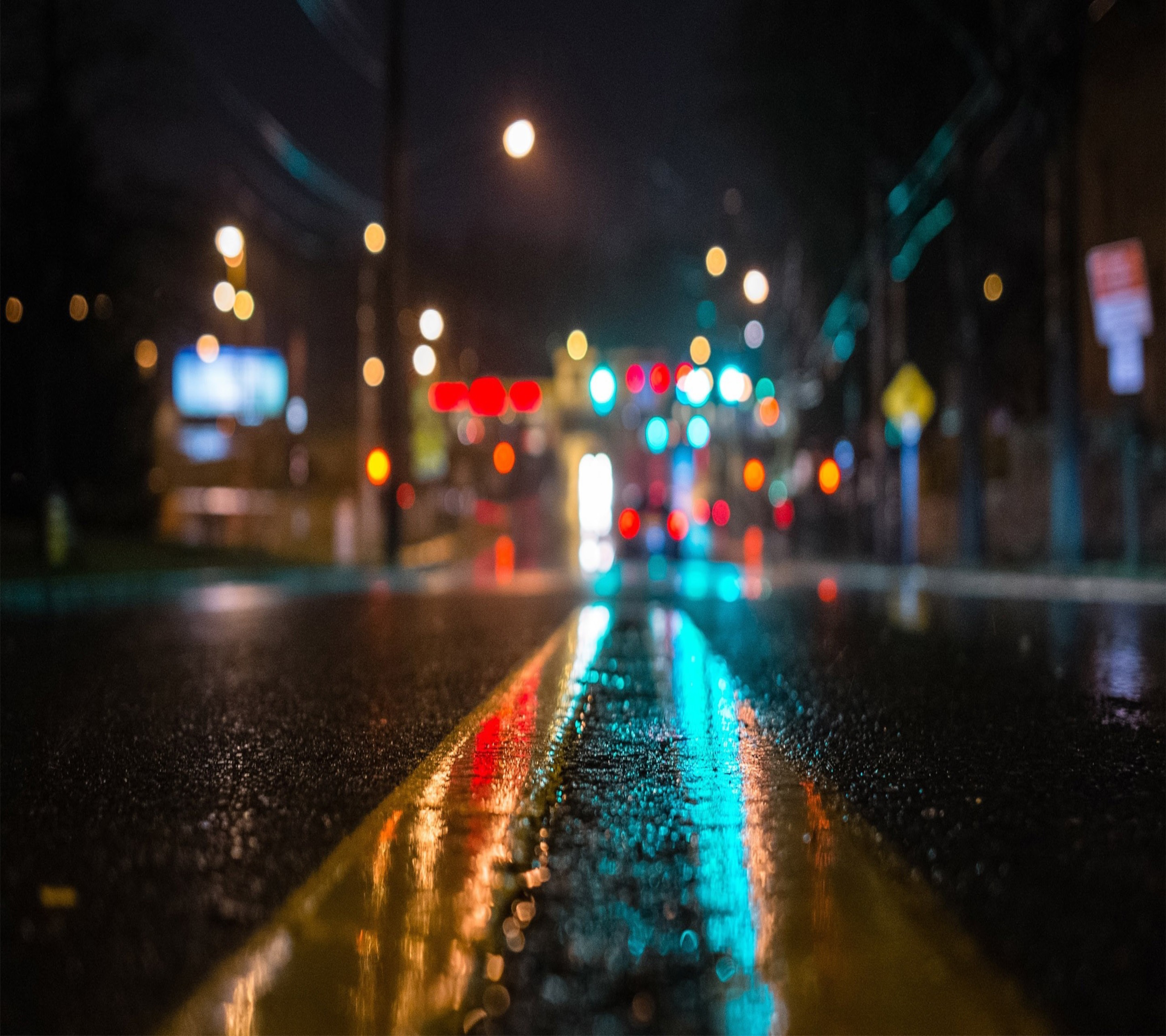 Reflections Of Street Lights On A Rainy Road Best Free Download Wallpapers For iPad Pro Or iPad Air And Android Tablets wallpaper for Apple iPhone, Apple Watch, Mac, iPad and Apple Watch