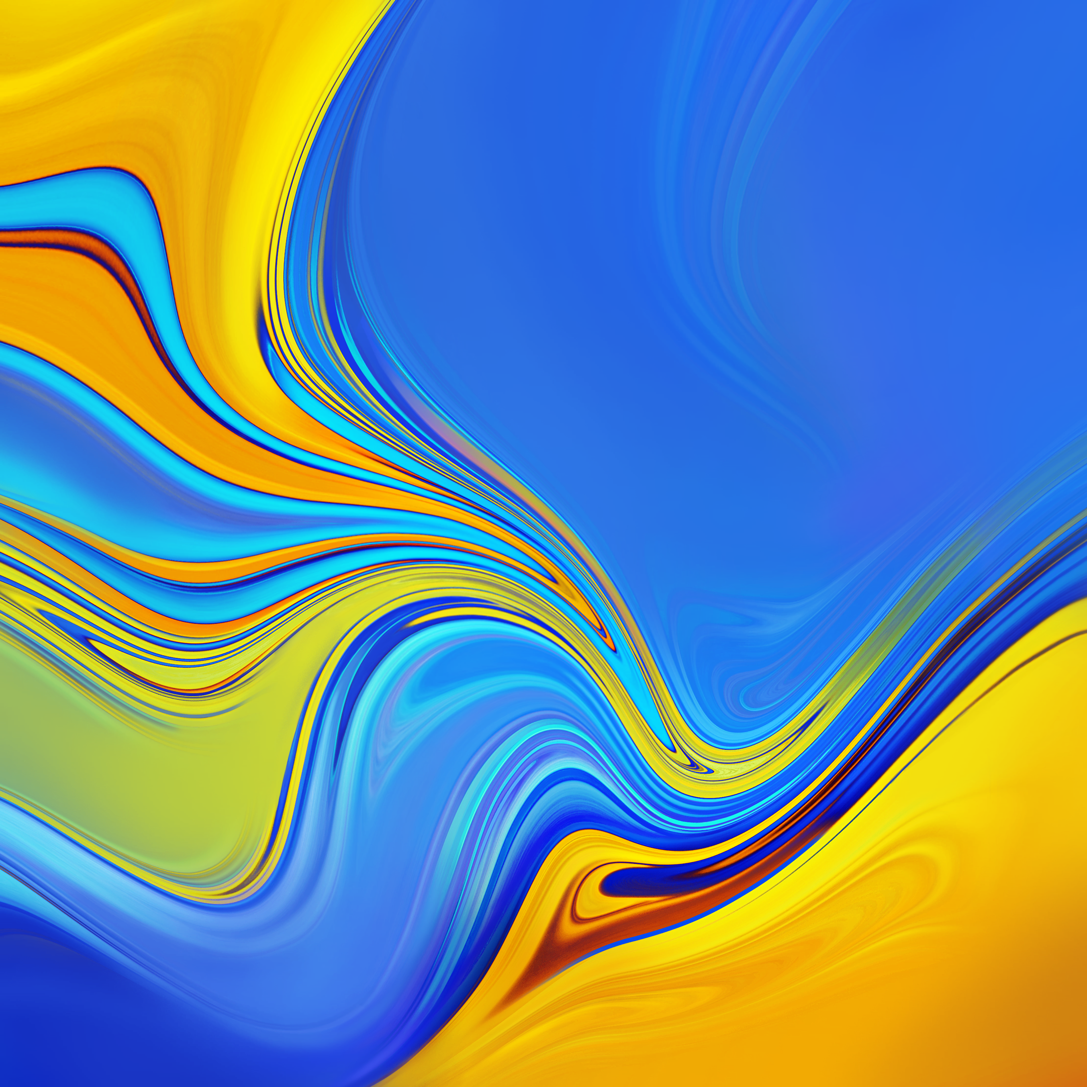 Samsung Galaxy A9 Yellow Blue Liquid Paint Art Abstract