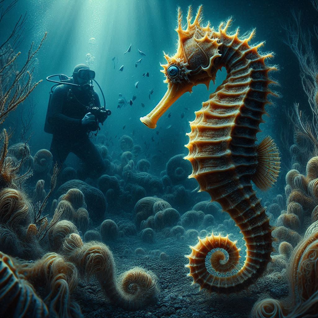 Seahorses Underwater Deep Ocean Diver Diving Photorealistic wallpaper for Apple iPhone, Apple Watch, Mac, iPad and Apple Watch