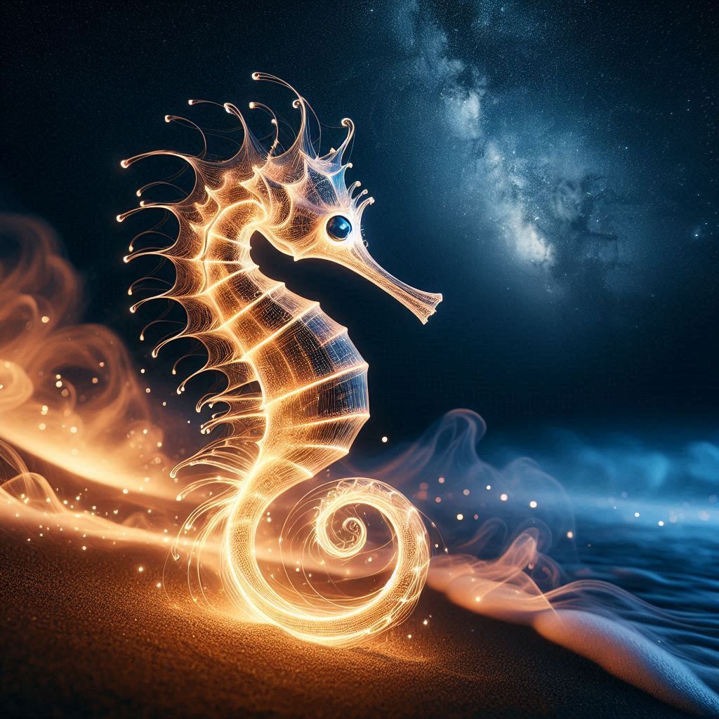 Seahorses Underwater Deep Ocean Glowing wallpaper for Apple iPhone, Apple Watch, Mac, iPad and Apple Watch