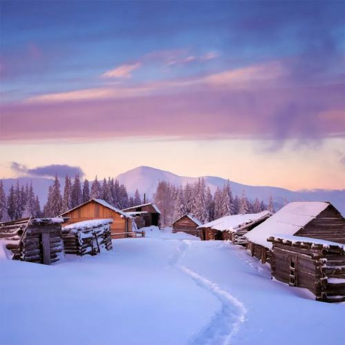 Snow At Sunrise iPad wallpaper