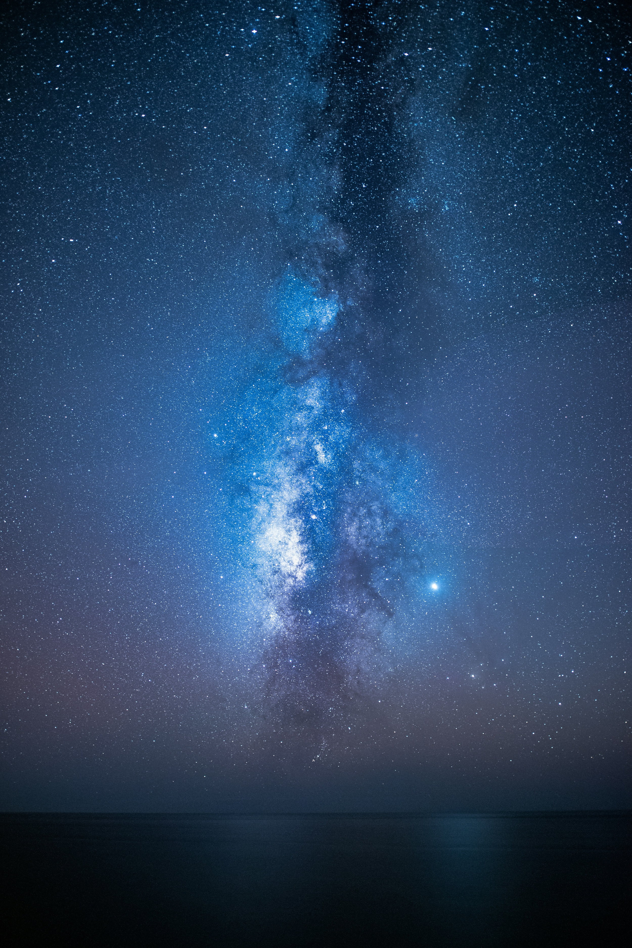 Stars And Galaxy View Over Sand Dunes