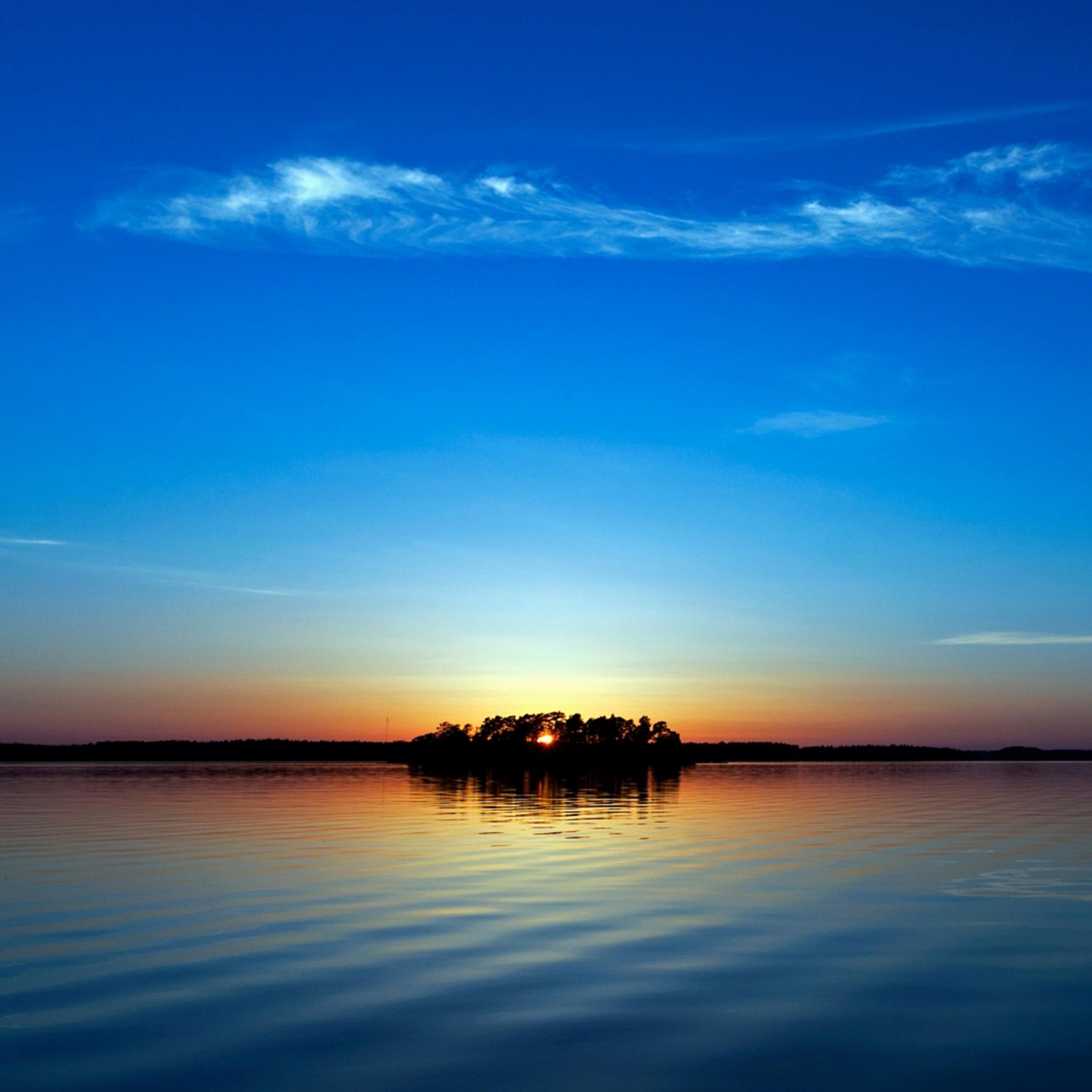 Tiny Island On A Lake At Sunset wallpaper for Apple iPhone, Apple Watch, Mac, iPad and Apple Watch