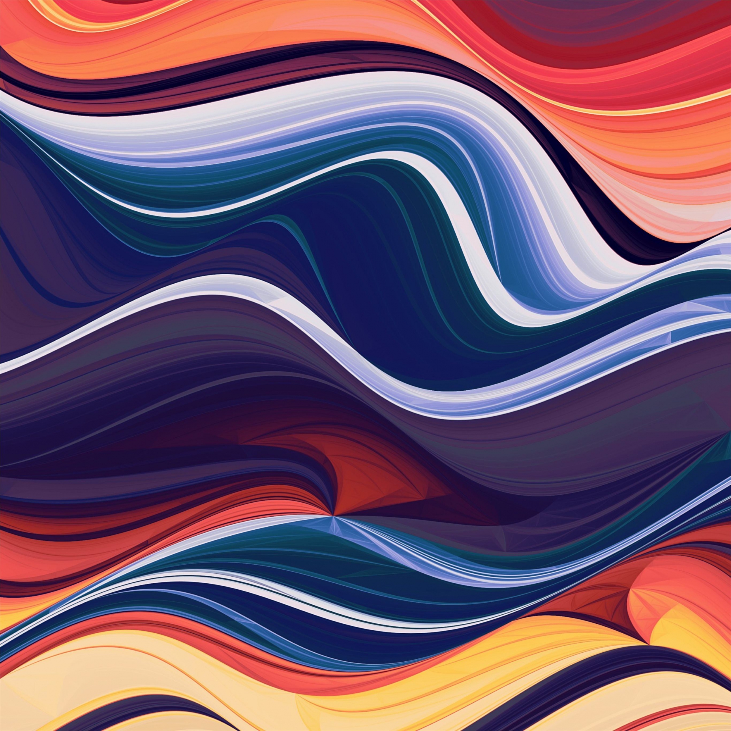 Wavy Flowy Lines Multicolor