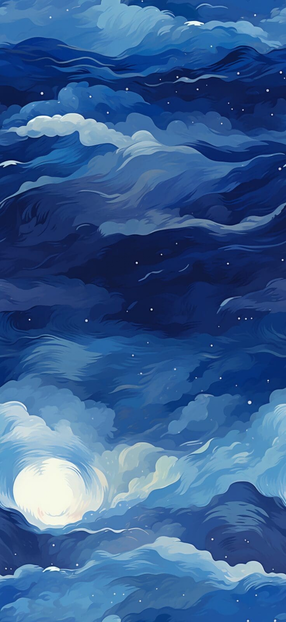 Artwork Of Dark Moon Clouds Night Sky