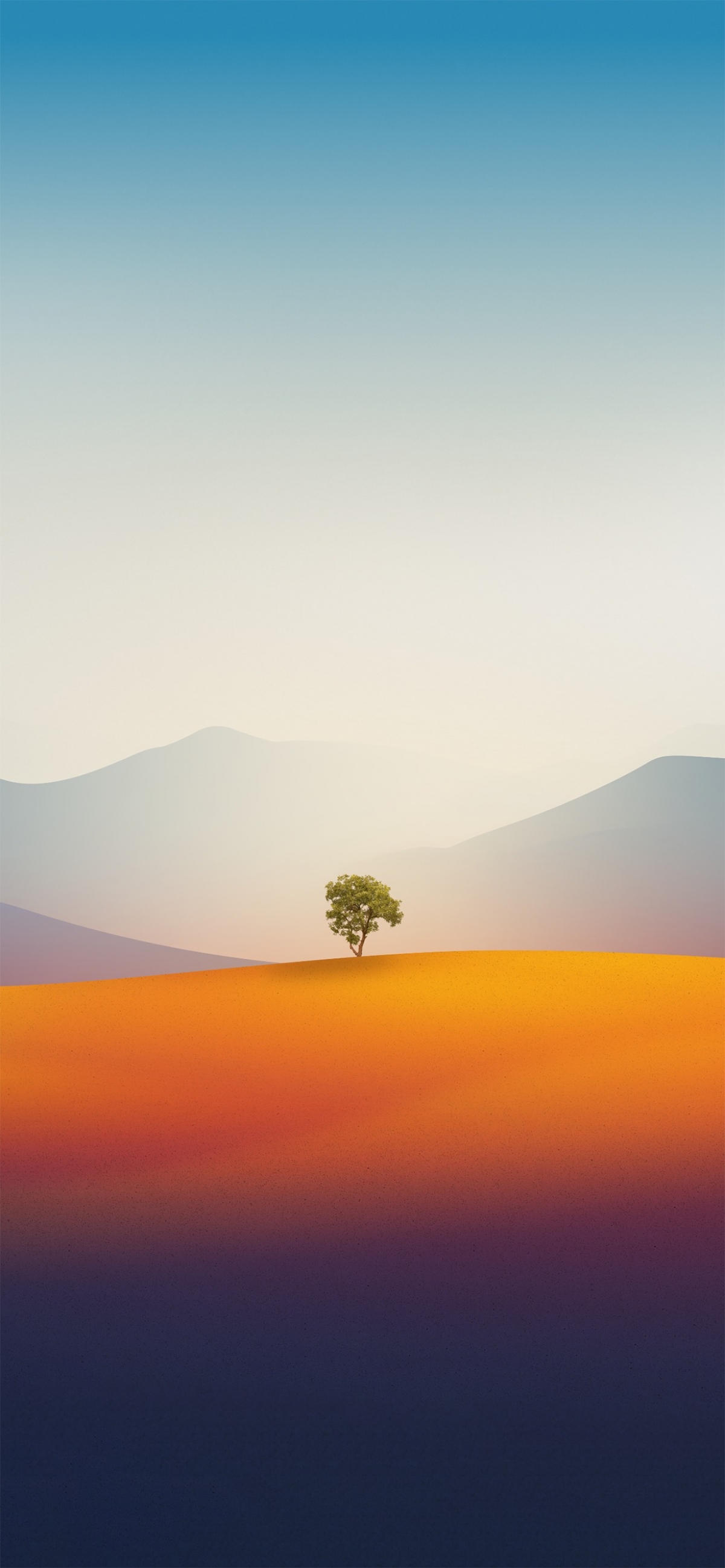 Desert Landscape With Single Tree Illustration