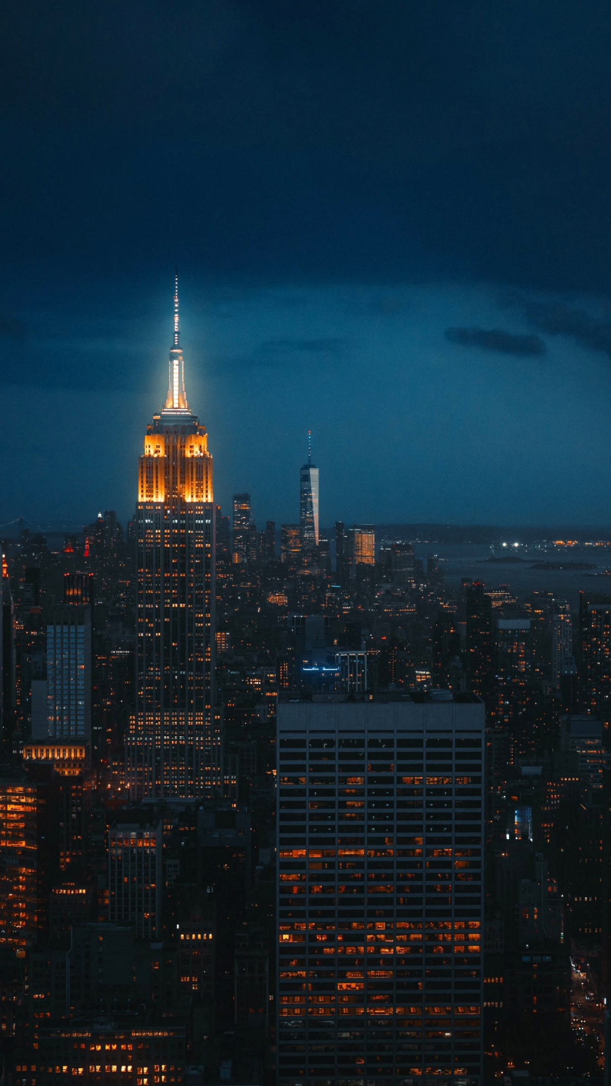 Dark New York City America Glowing Buildings