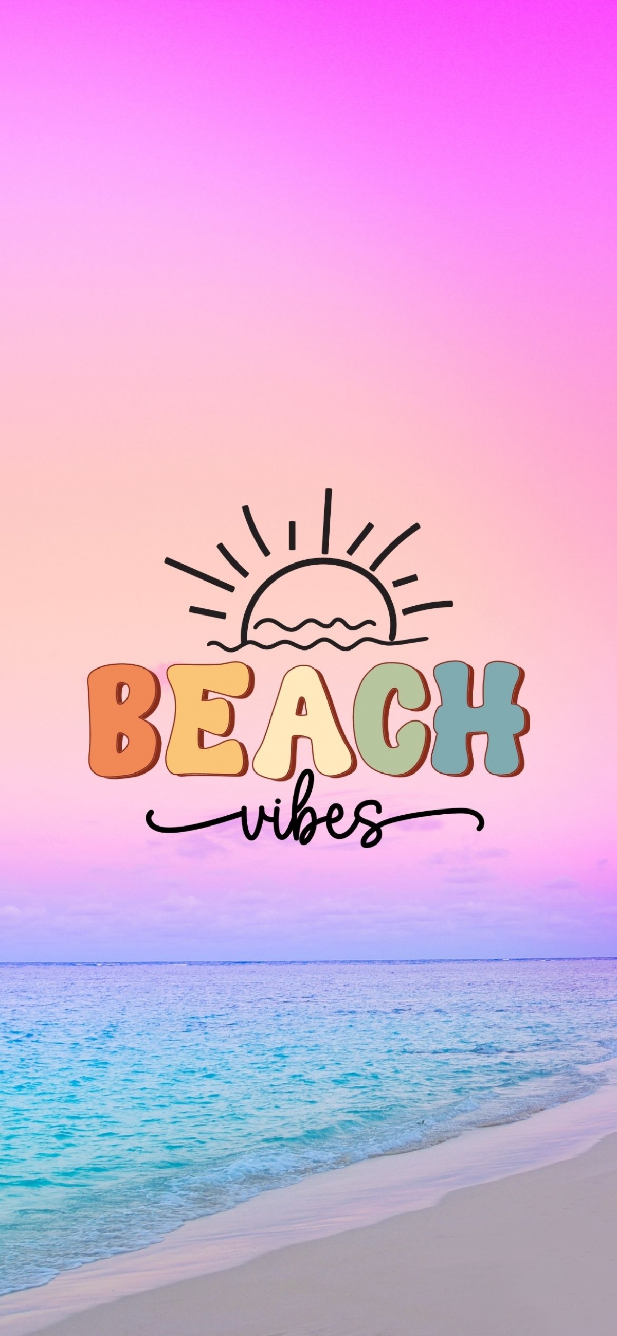 Beach Vibes Sunset Quote wallpaper for Apple iPhone, Apple Watch, Mac, iPad and Apple Watch