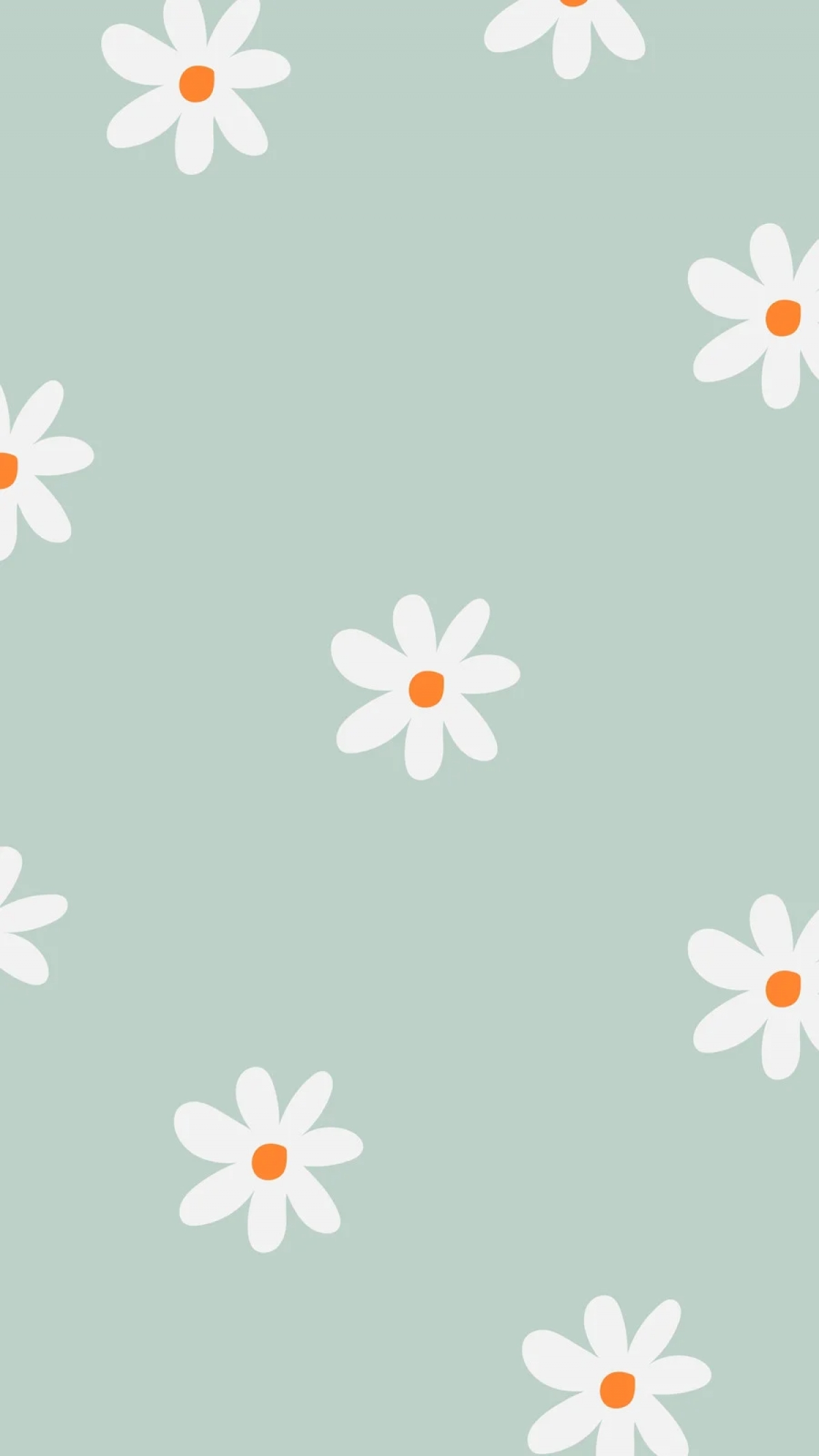 Cute Baby Blue Background With Girly White Flowers Pattern