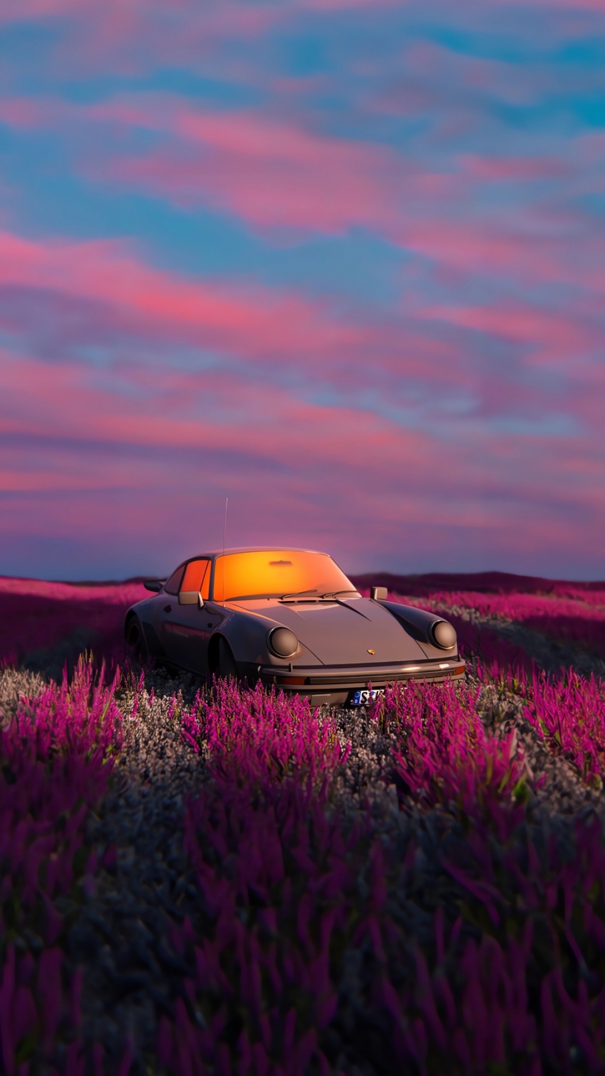 Porsche Car At Sunset wallpaper for Apple iPhone, Apple Watch, Mac, iPad and Apple Watch