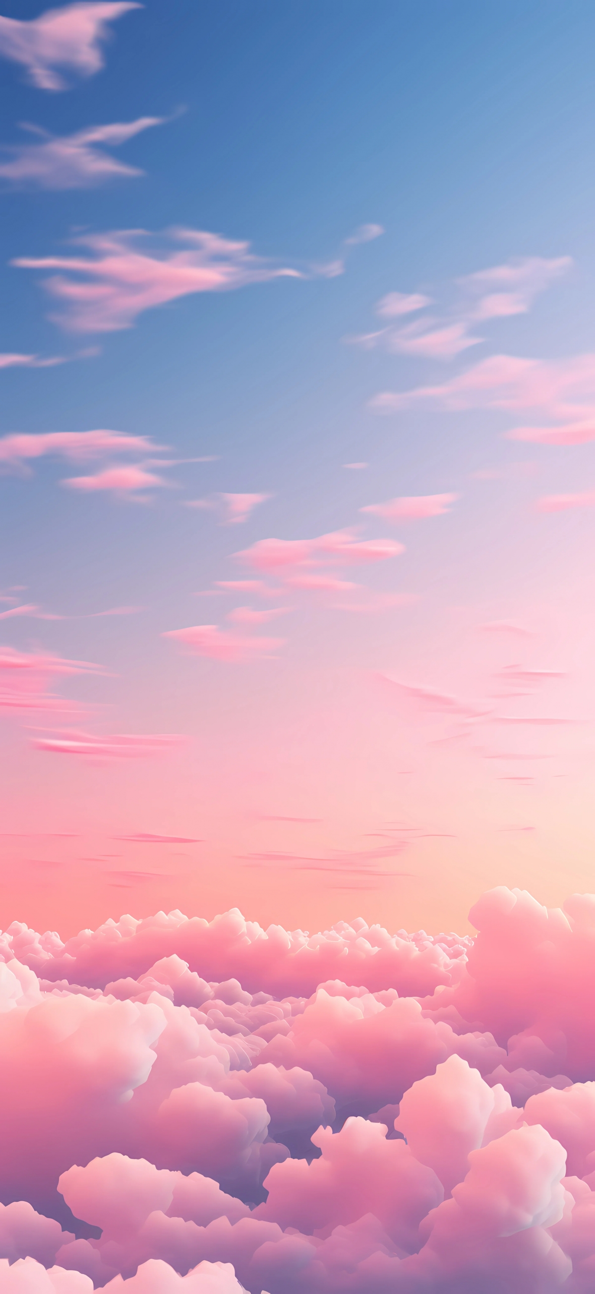 Pastel Pink Sunrise With Clouds