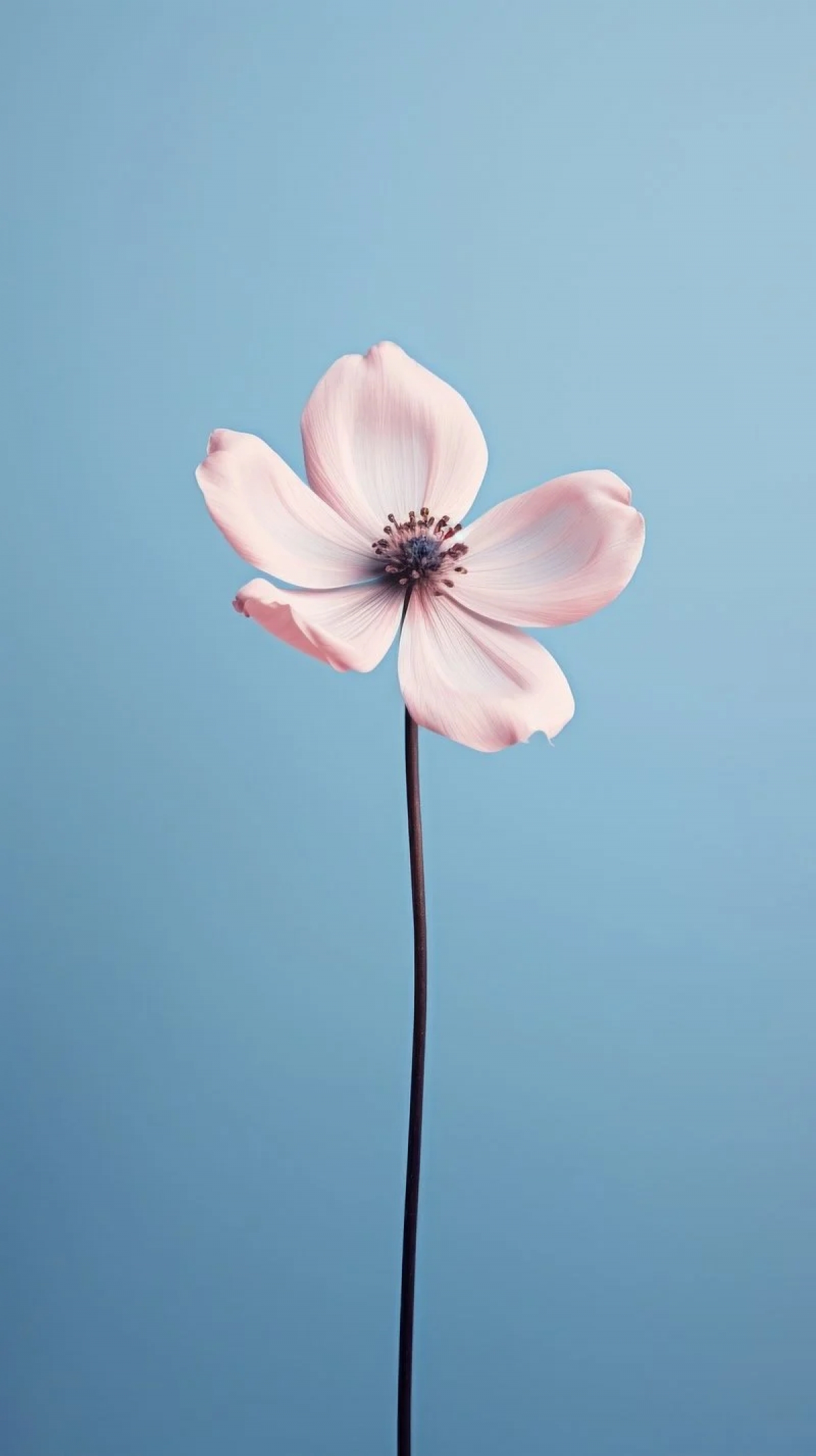 Baby Pink Flower Minimalistic Background