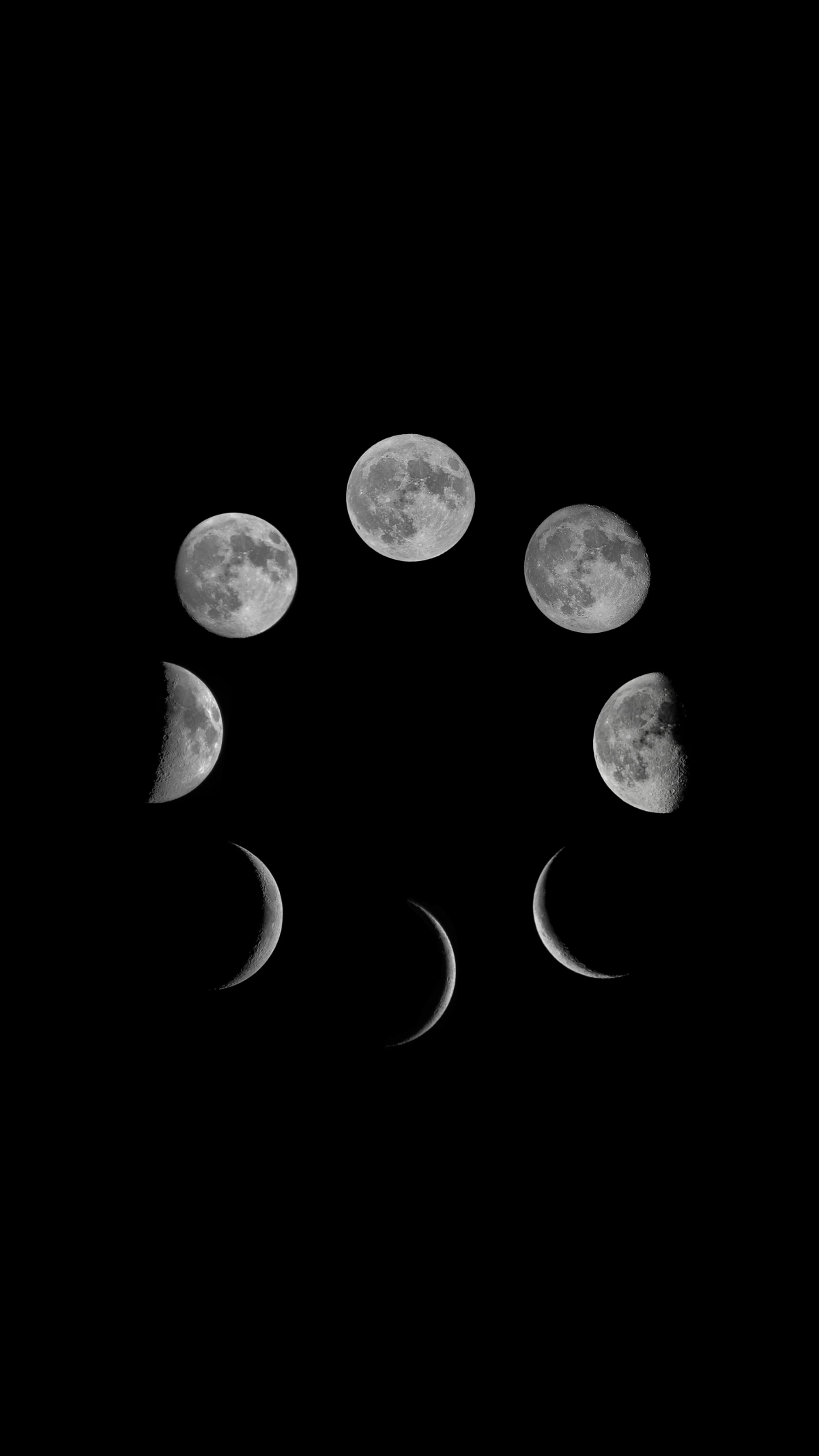 Dark Moon Phases wallpaper for Apple iPhone, Apple Watch, Mac, iPad and Apple Watch