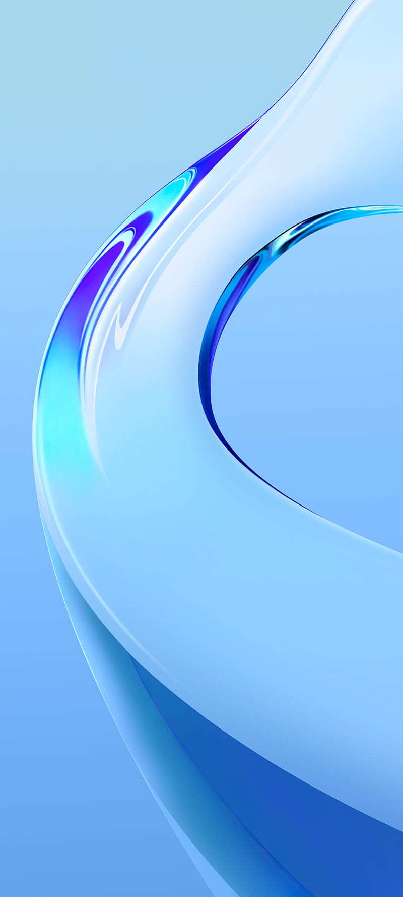 3D Glass Blue Shape HD Wallpaper Vivo Y73s