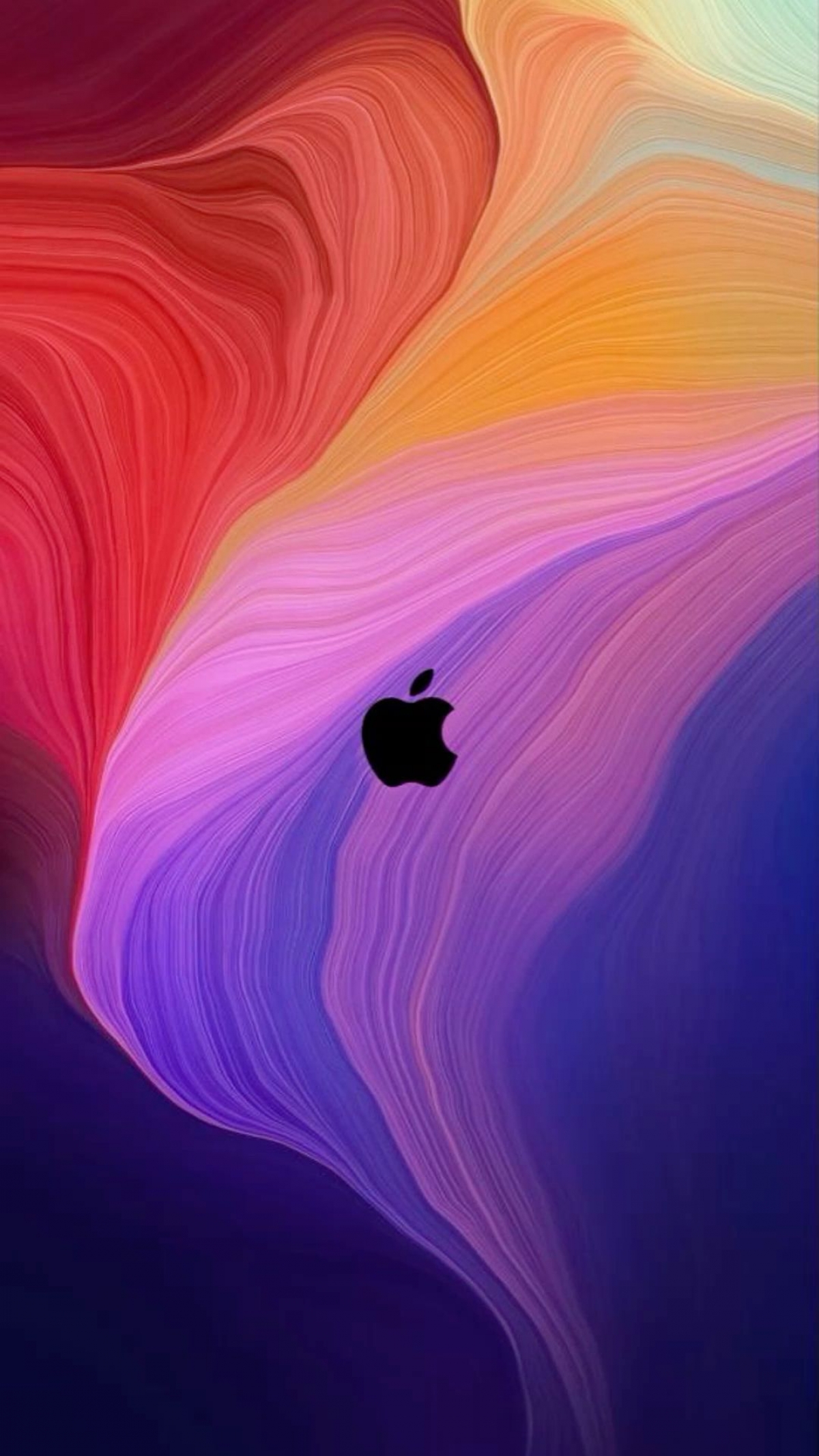 Apple Logo Colorful Paint Swirl