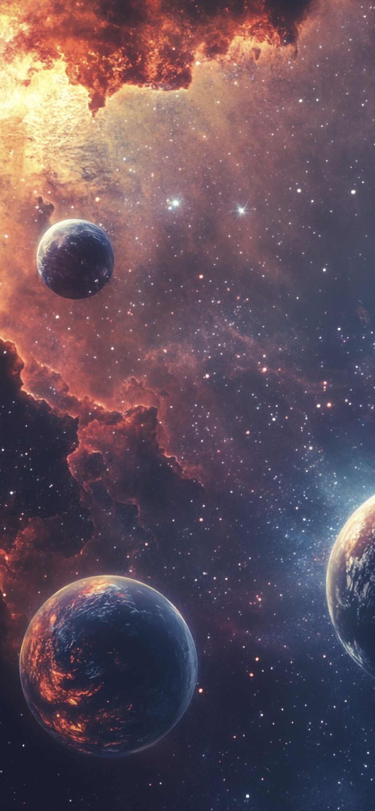 The Bing Bang Burning Planets With Lava In Space wallpaper for Apple iPhone, Mac, iPad and more