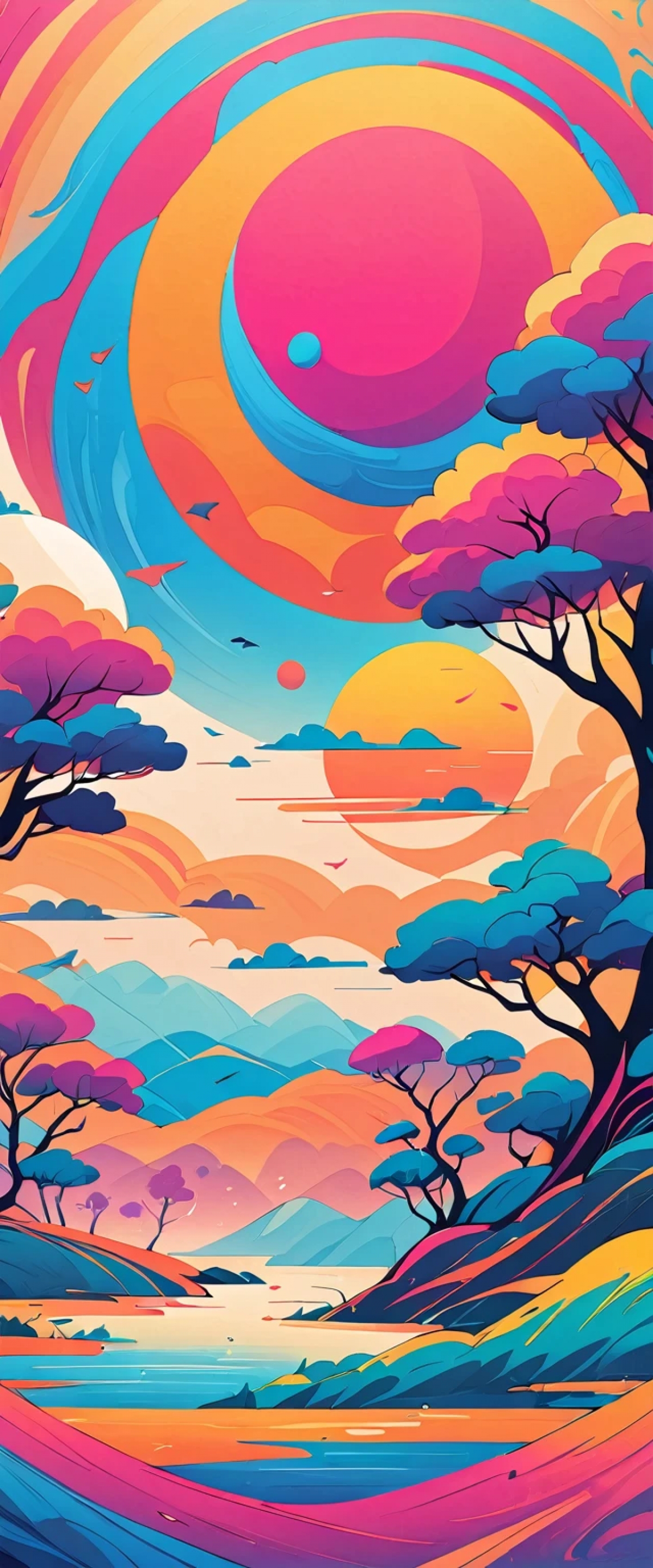 Trippy Colorful 420 Nature Background