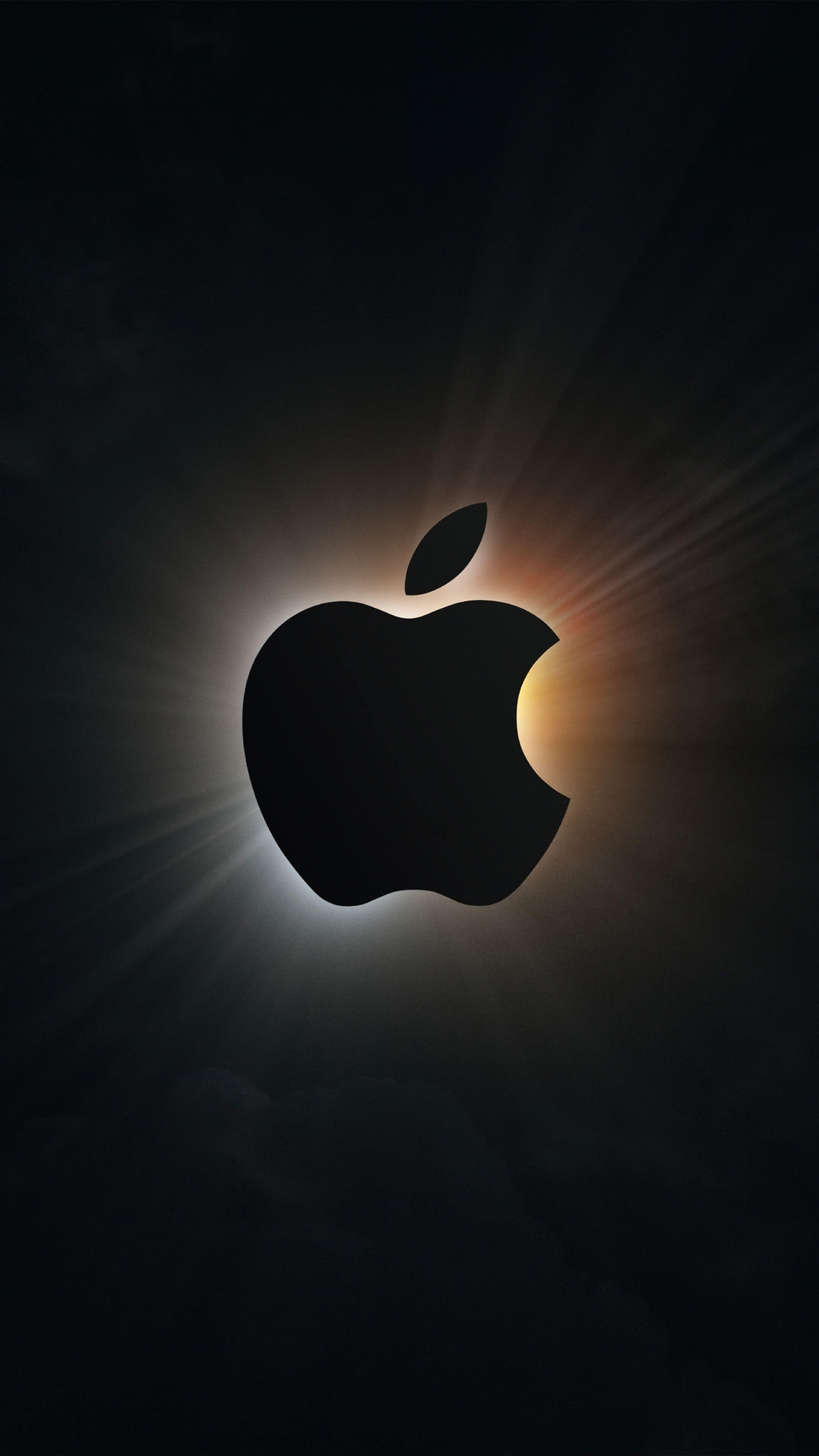 Apple Logo Glowing Dark Background