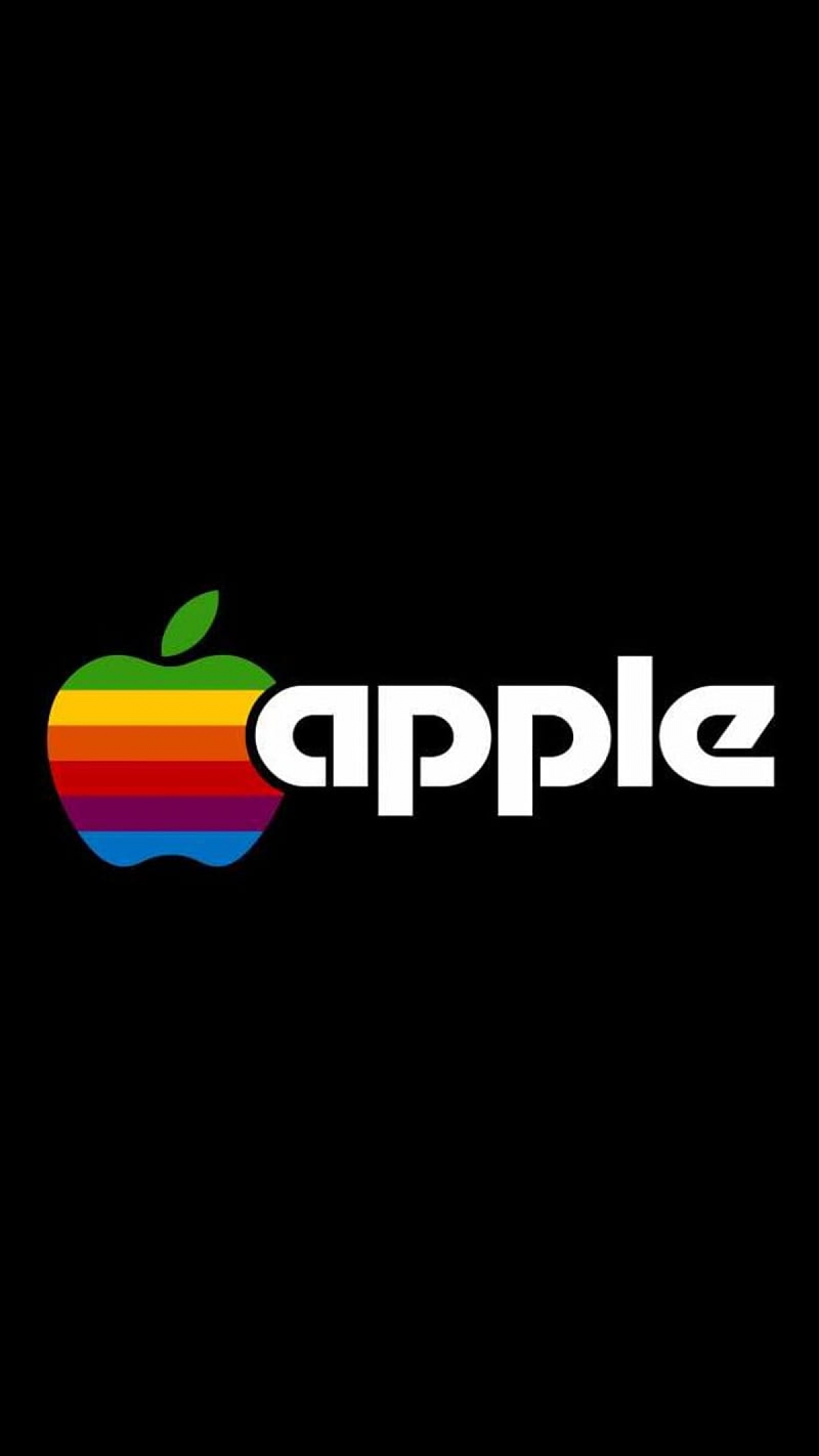 Retro Apple Logo Classic Apple Logo Black Background