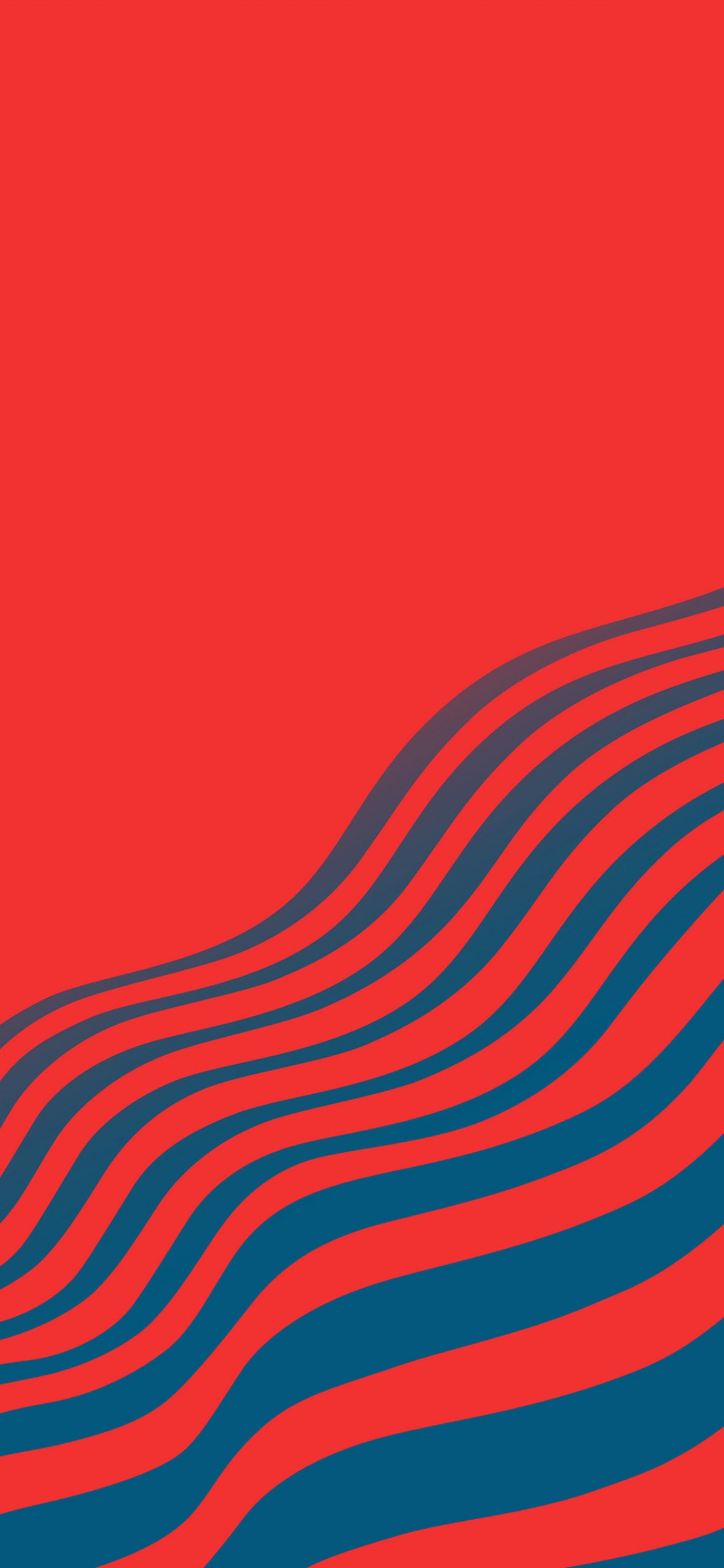 Red And Blue Waves Minimal Modern