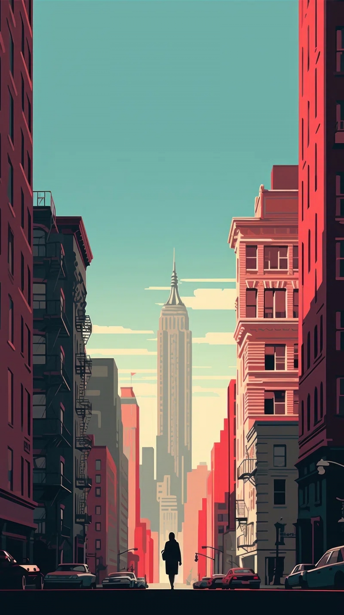 New York City Anime Style Animated Cartoon Drawing