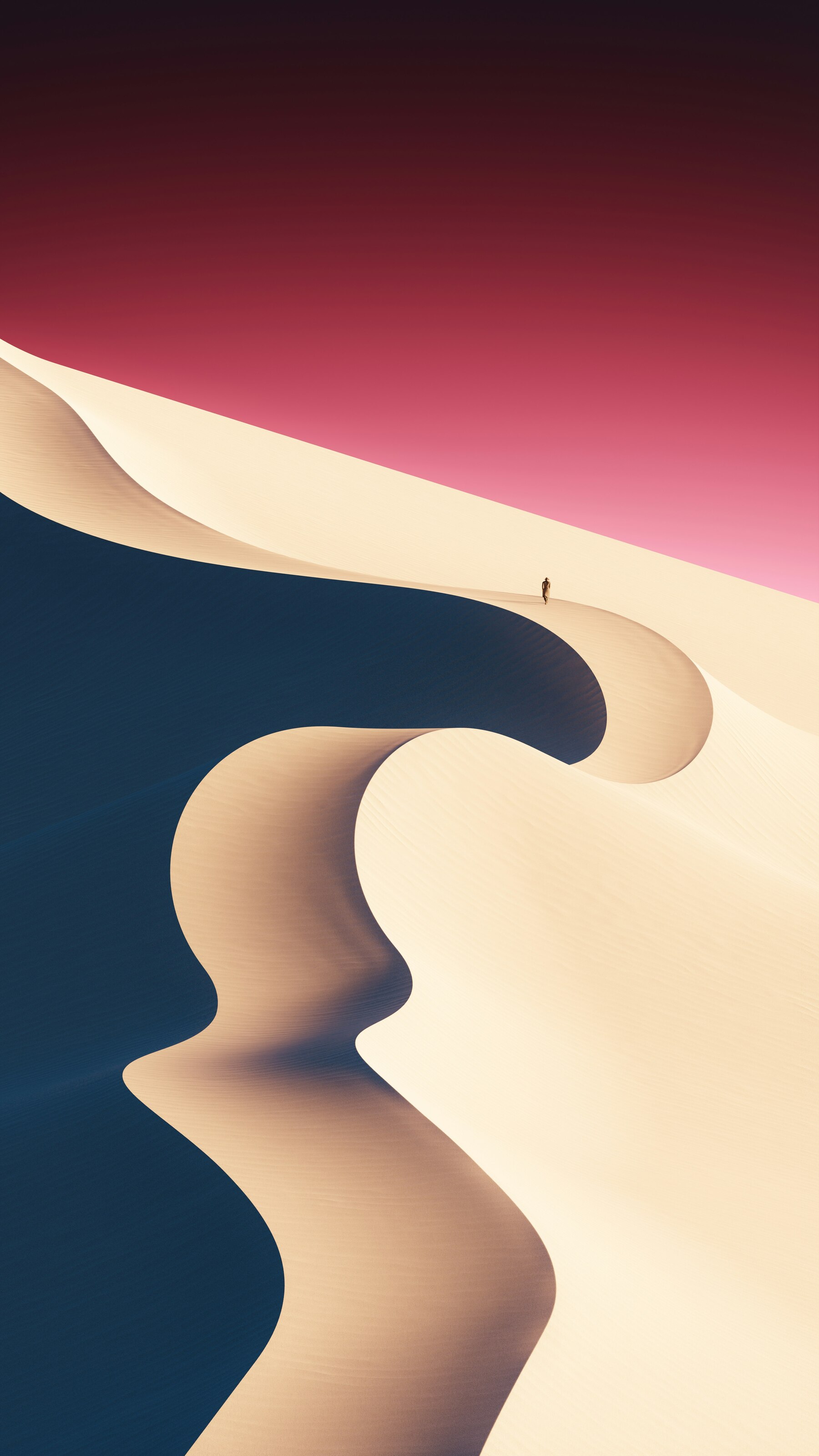 4K MKBHD Panels App Free Popular Creative Person Walking In A Multicolor Desert Sand Dune Landscape