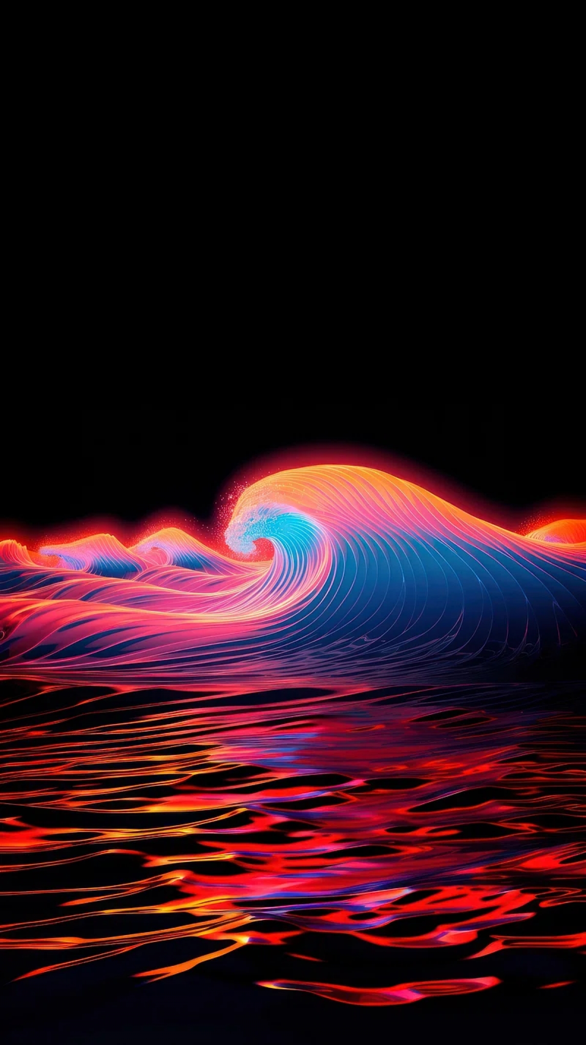 Dark Neon Waves wallpaper for Apple iPhone, Apple Watch, Mac, iPad and Apple Watch