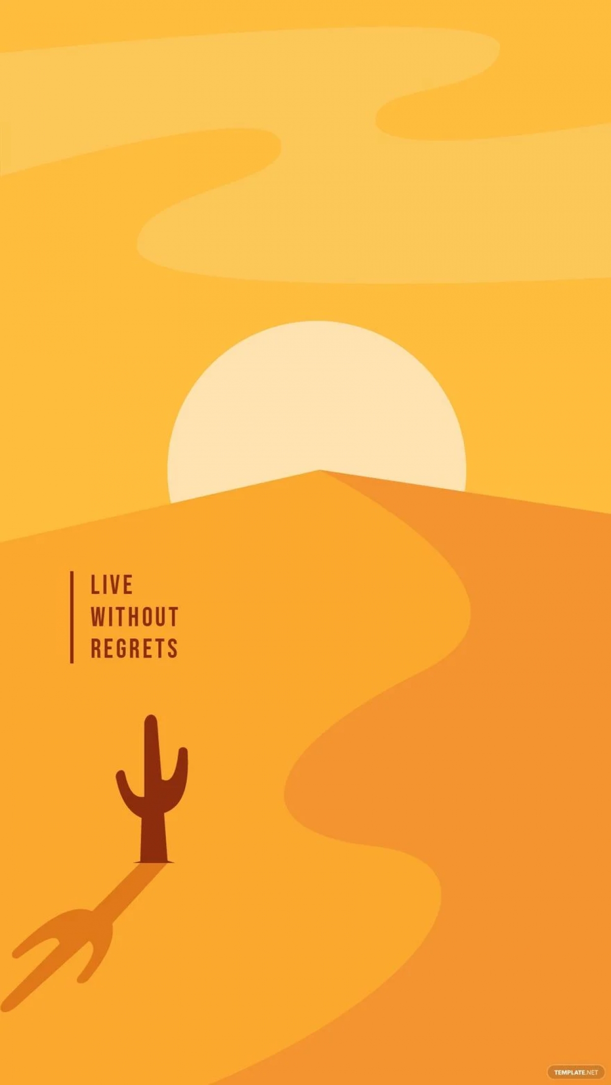 Live Without Regrets Quote Yellow Desert wallpaper for Apple iPhone, Mac, iPad and more