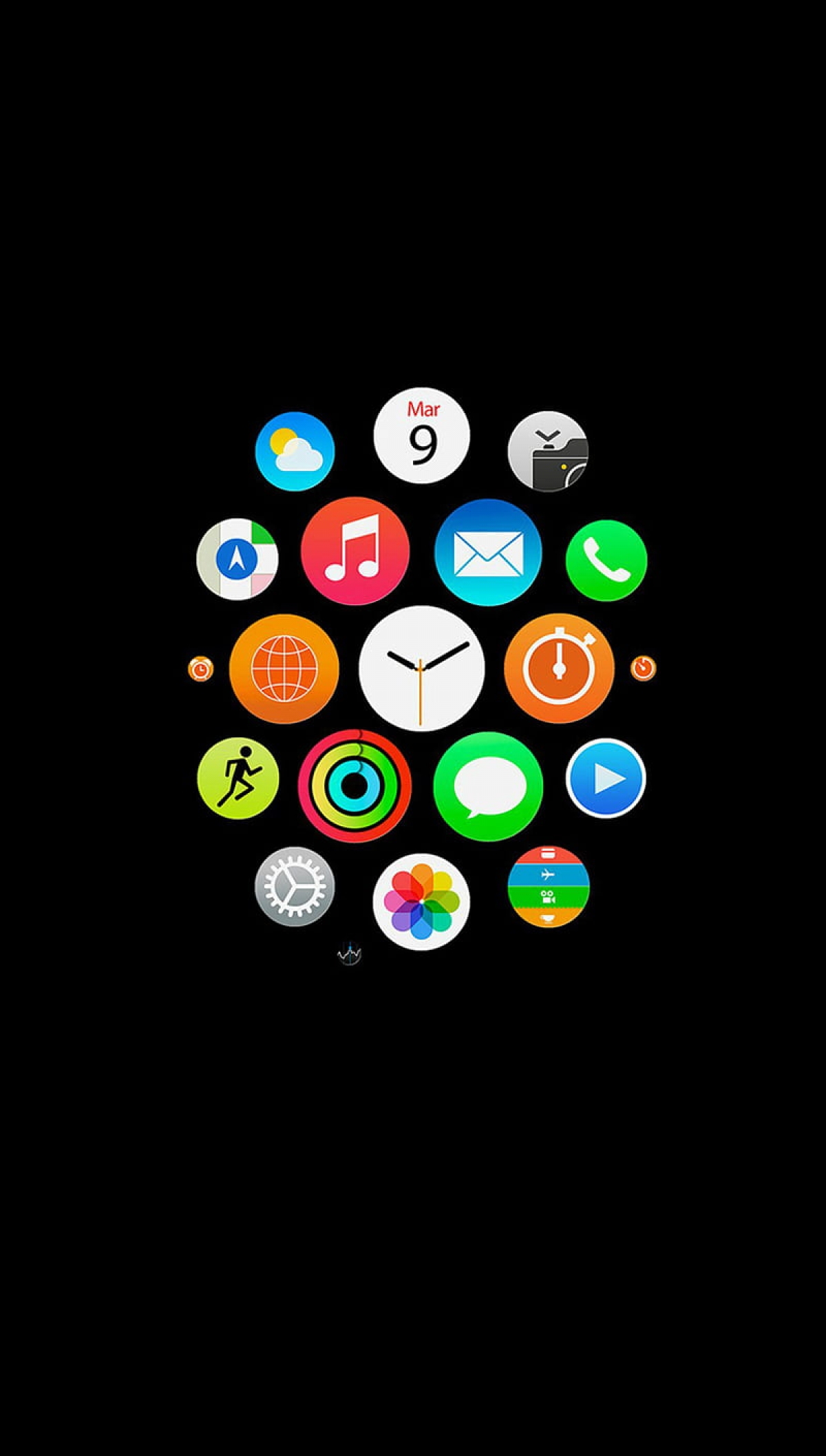 Apple Watch Apps Black wallpaper for Apple iPhone, Apple Watch, Mac, iPad and Apple Watch