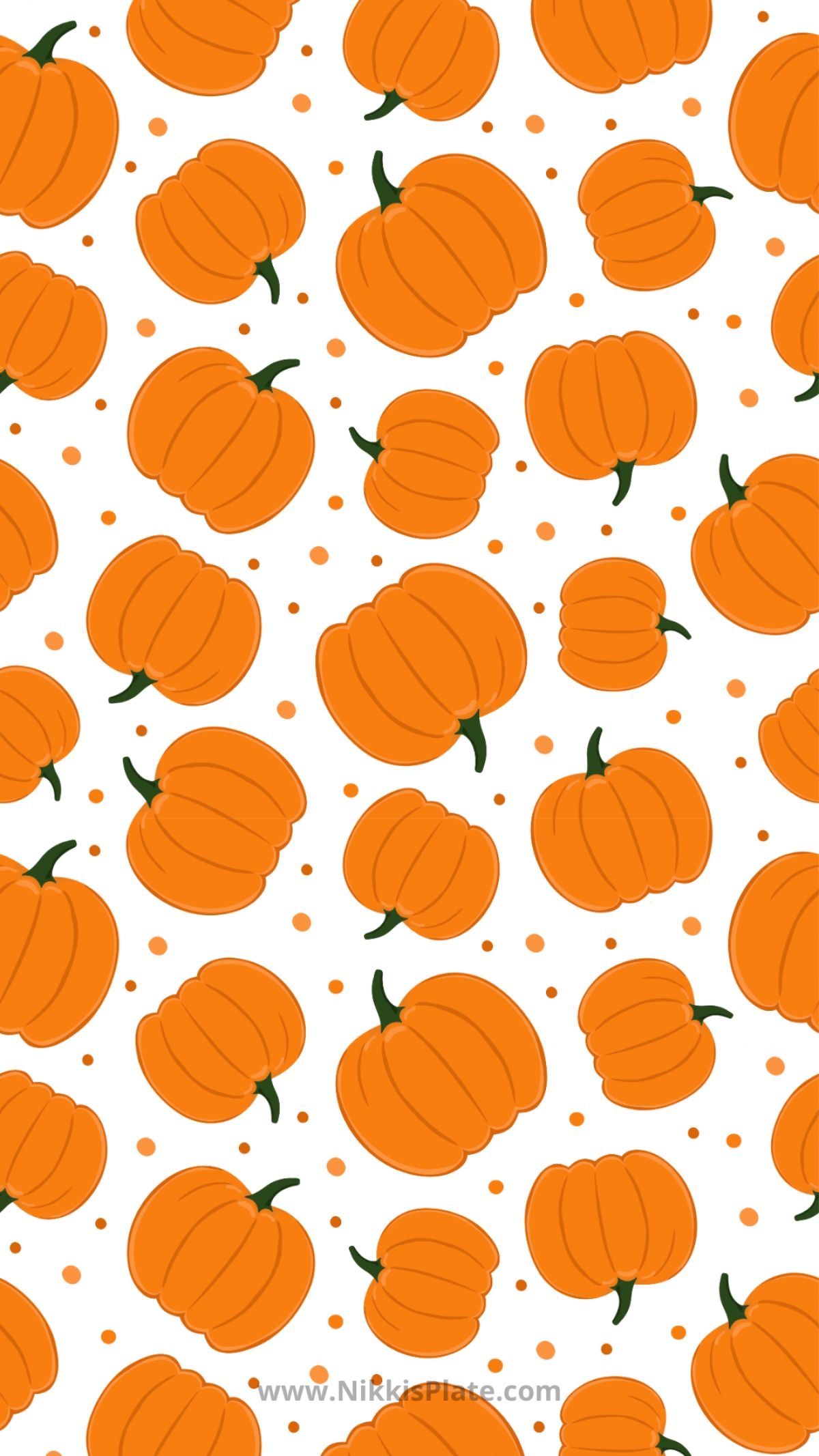 Cute Orange Pumpkin Halloween Pattern