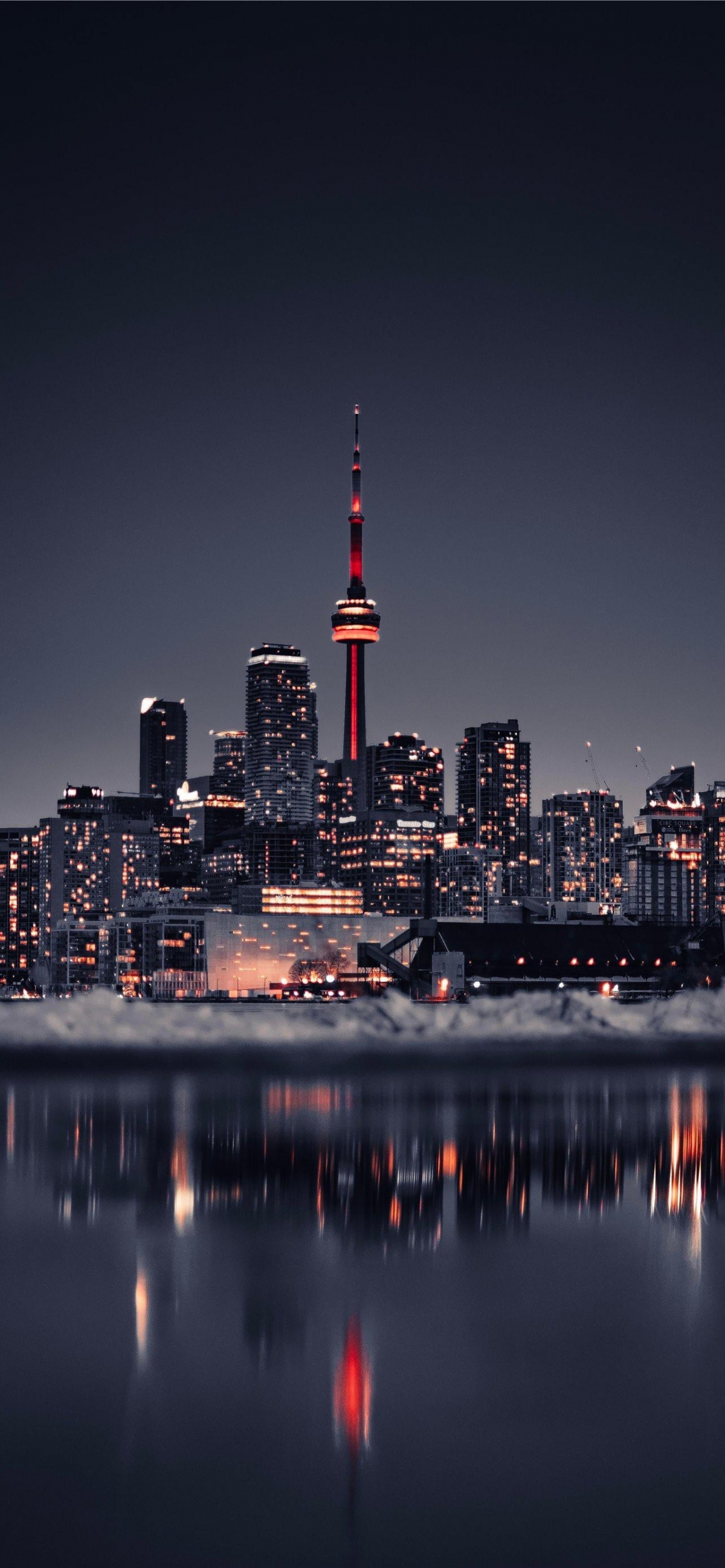 Canada City Skyline At Night wallpaper for Apple iPhone, Apple Watch, Mac, iPad and Apple Watch