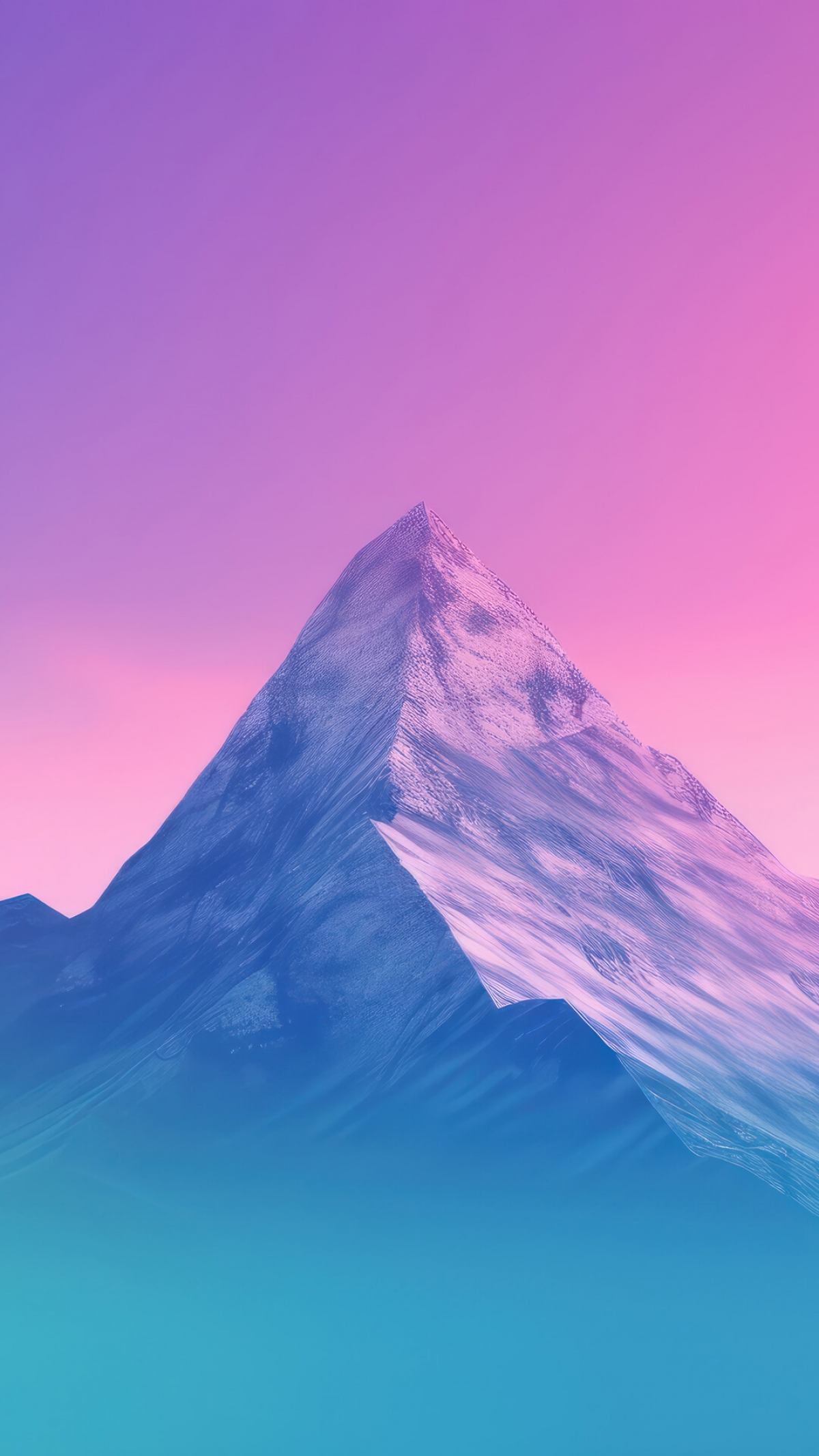 Minimalistic Mountain Over A Colorful Gradient Backdrop