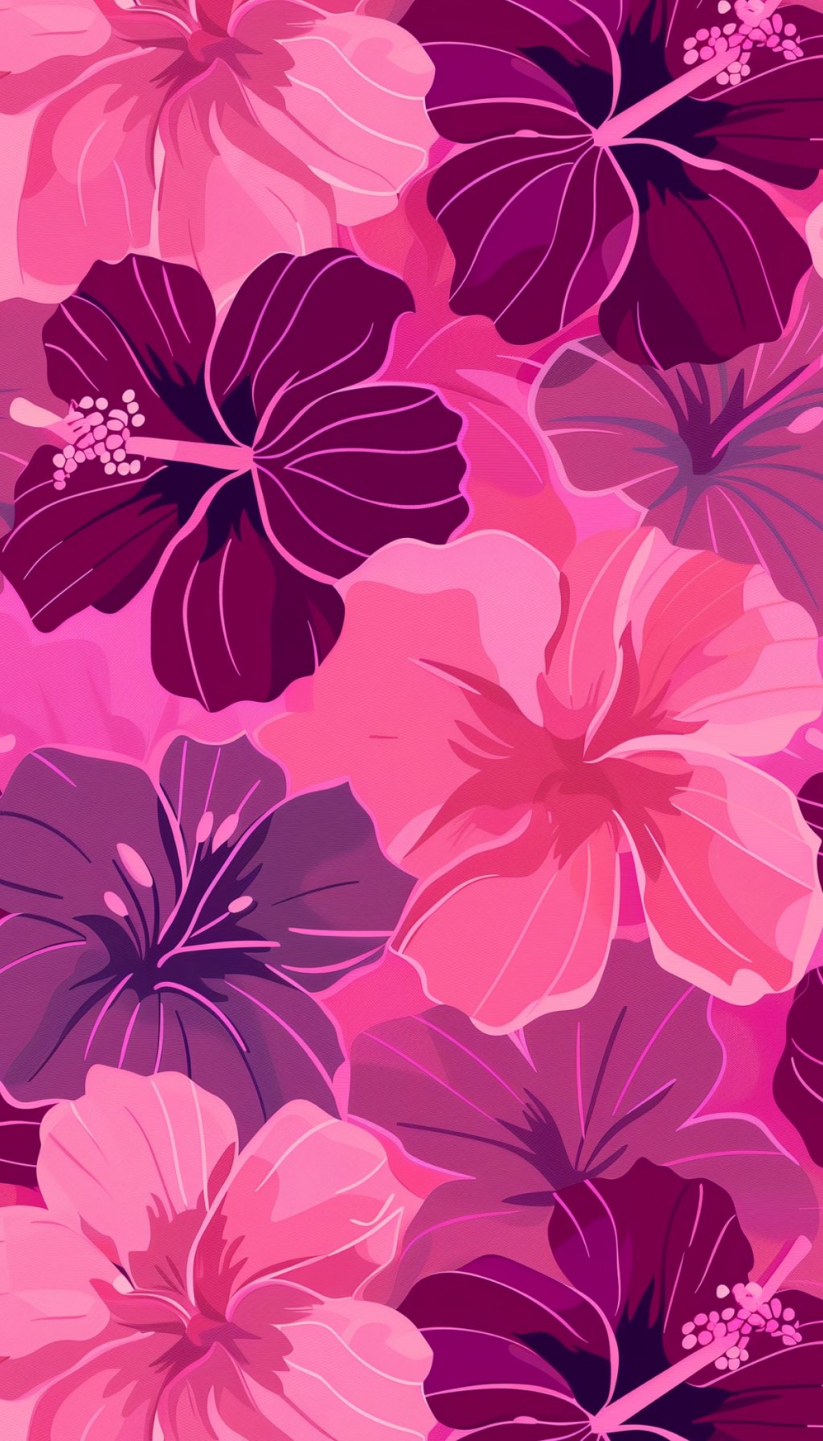 Pink Feminine Flowers Pattern