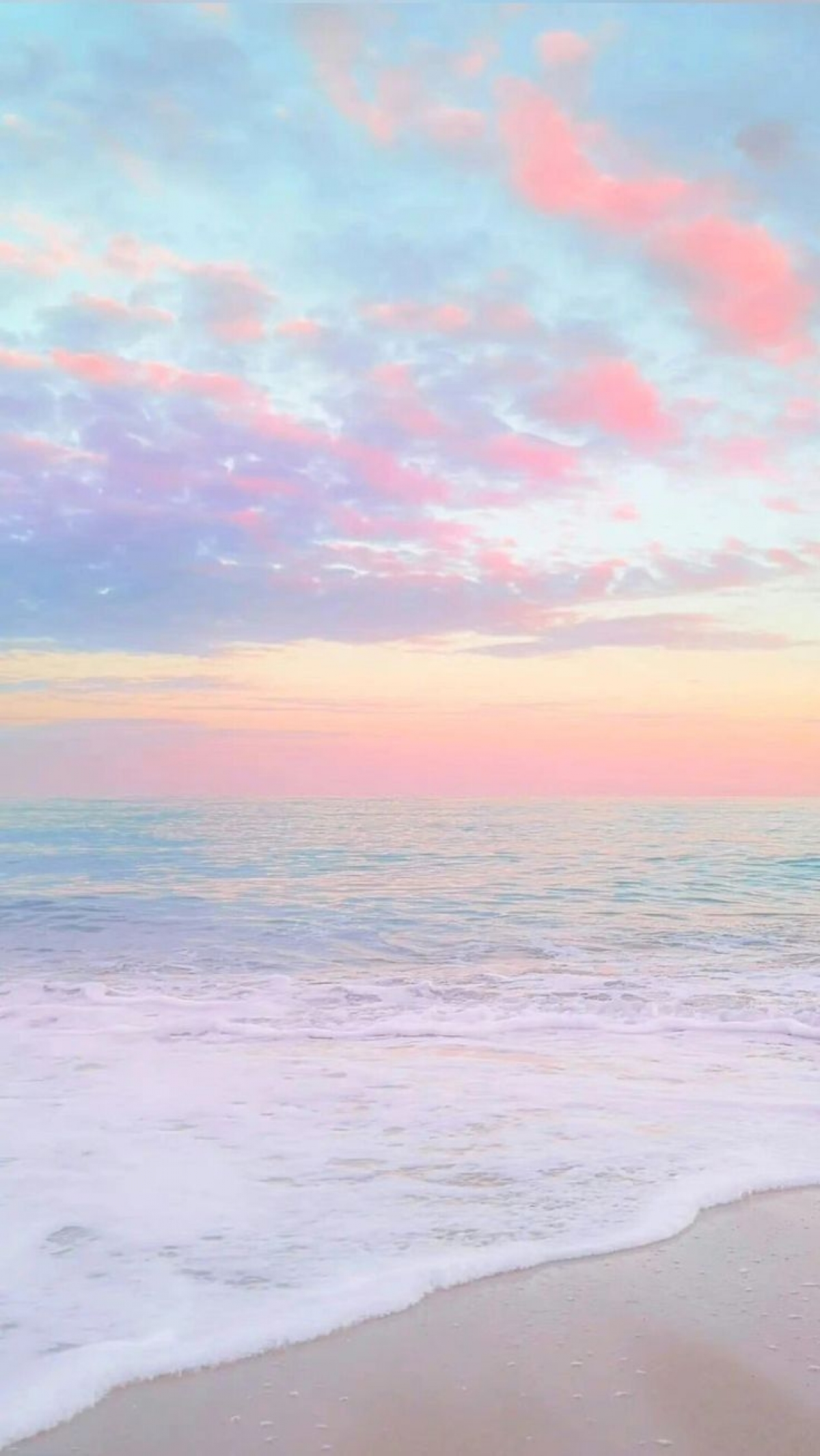 Pastel Beach Ocean Sunrise Sunset Clouds Waves — Download Free iPhone ...