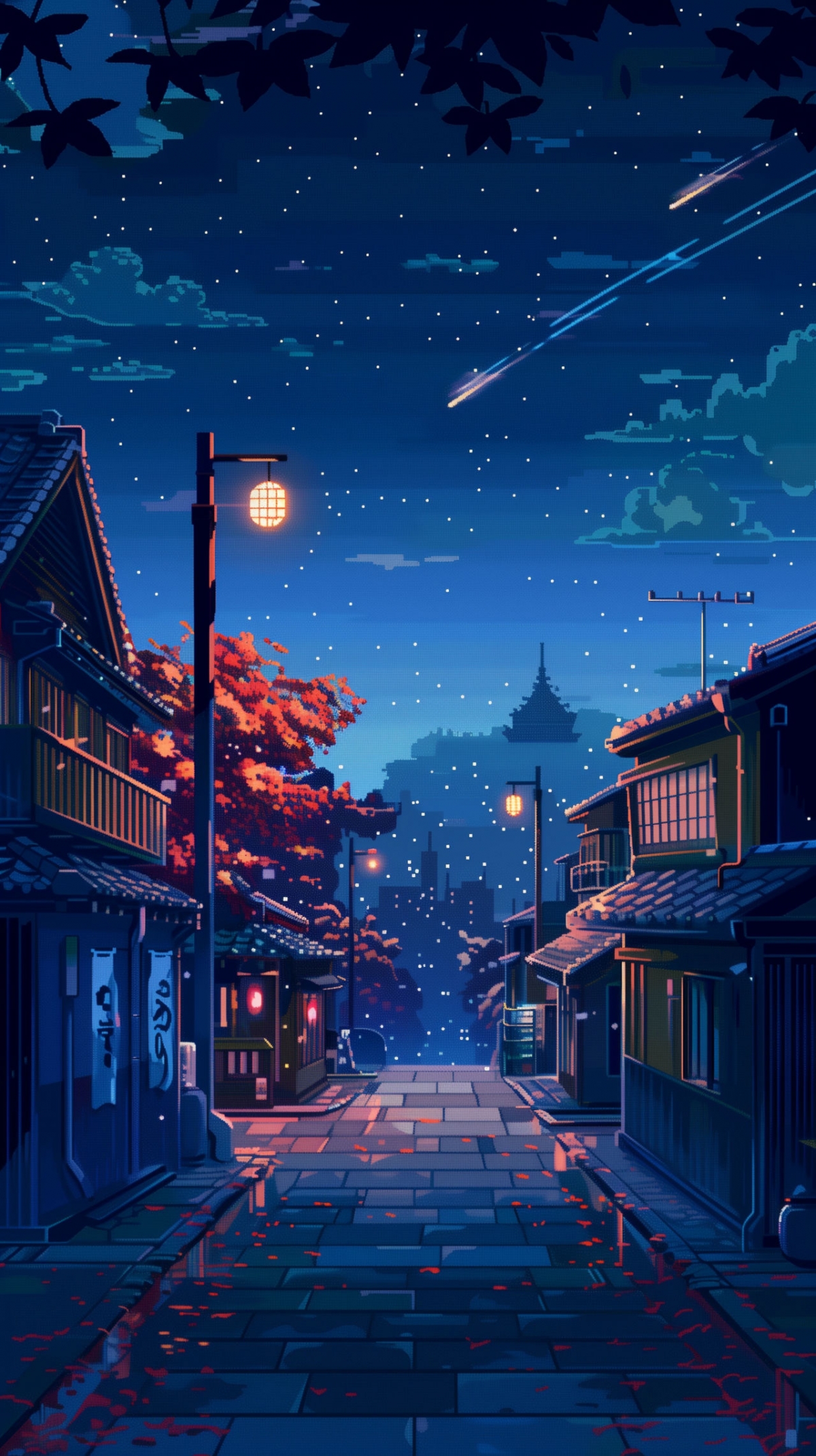 Anime 8-bit Cozy Cityscape 8bit