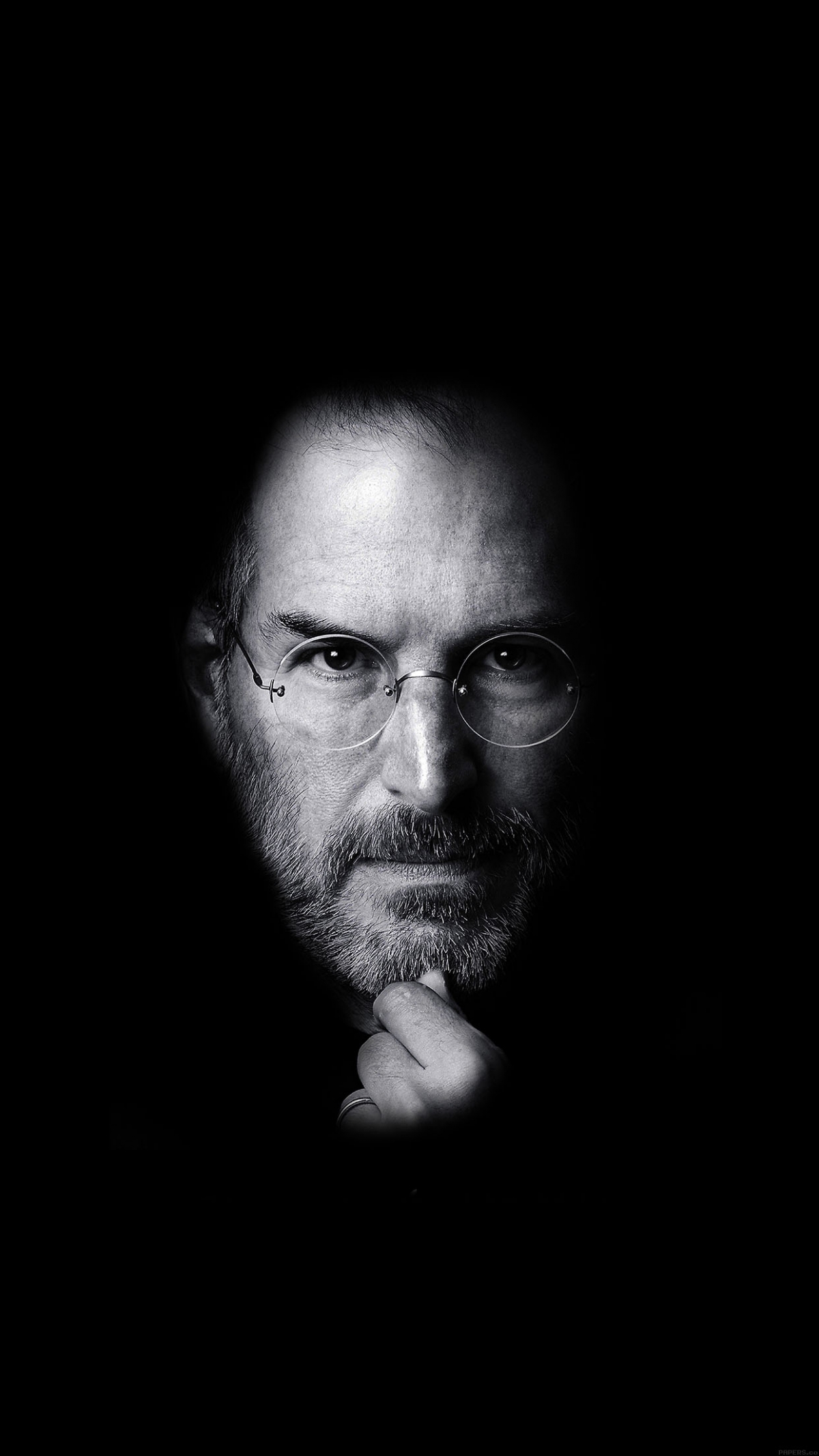 Steve Jobs Black Background wallpaper for Apple iPhone, Apple Watch, Mac, iPad and Apple Watch