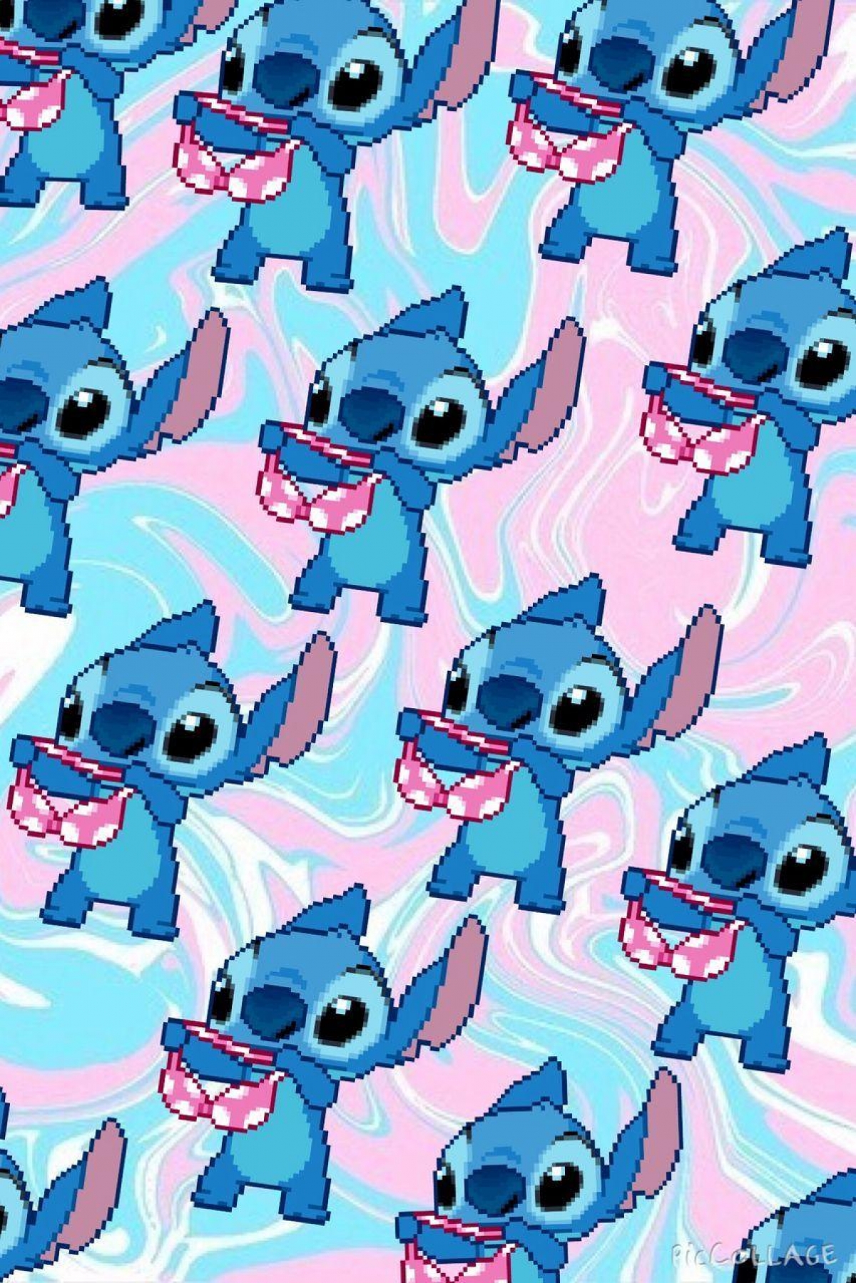 Lilo And Stitch TV Show Disney Channel 8bit Pattern wallpaper for Apple iPhone, Apple Watch, Mac, iPad and Apple Watch