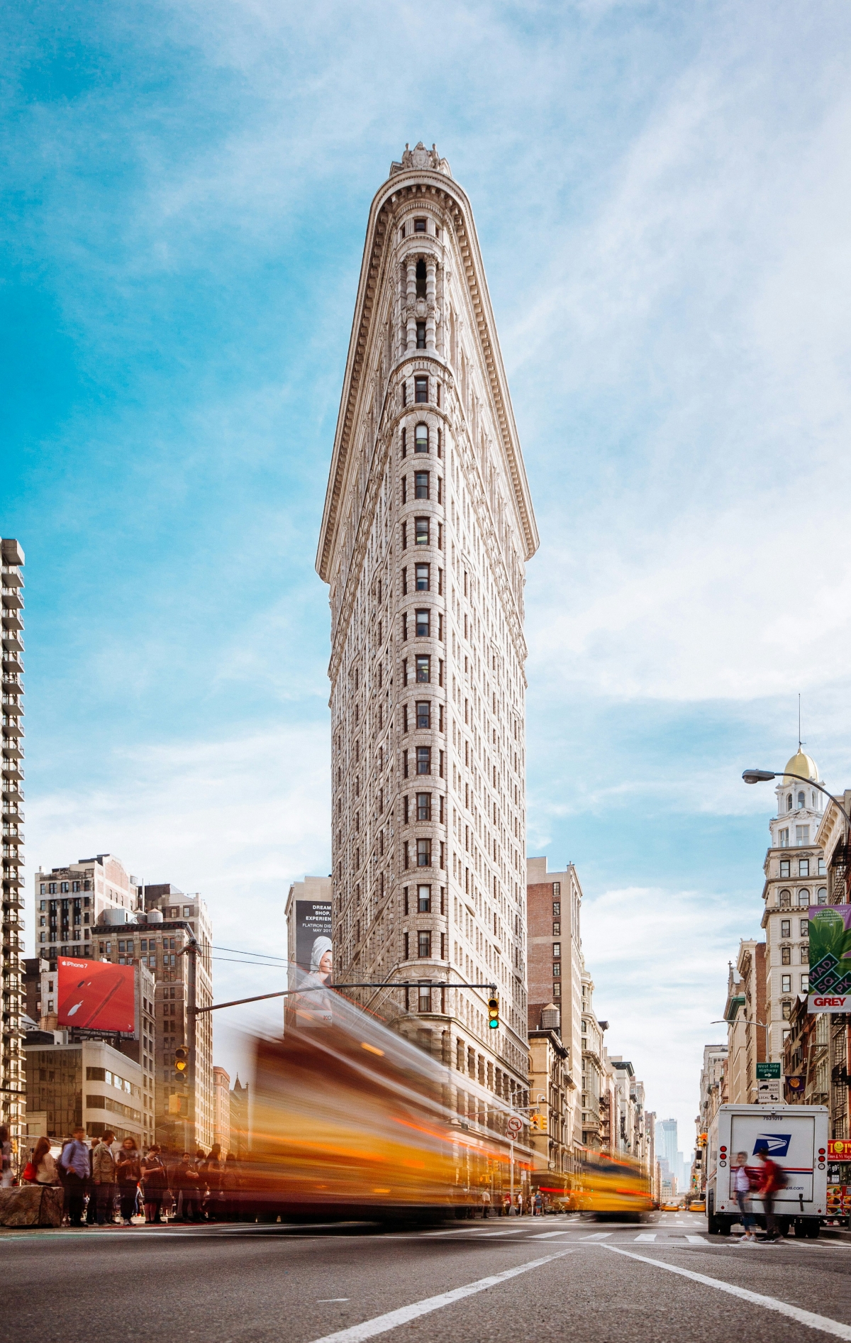 New York City Flatiron Building With Blue Skies