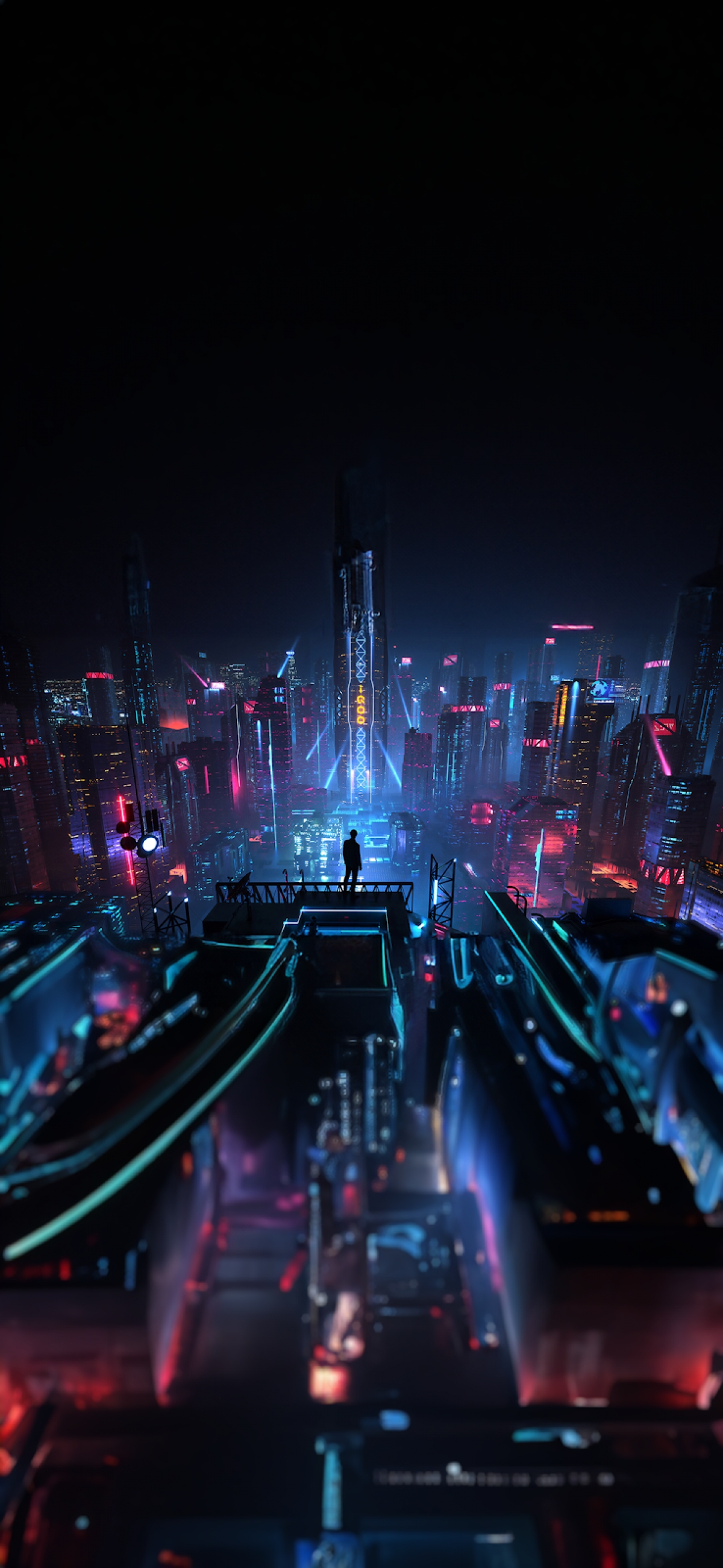 Neon Cityscape wallpaper for Apple iPhone, Apple Watch, Mac, iPad and Apple Watch