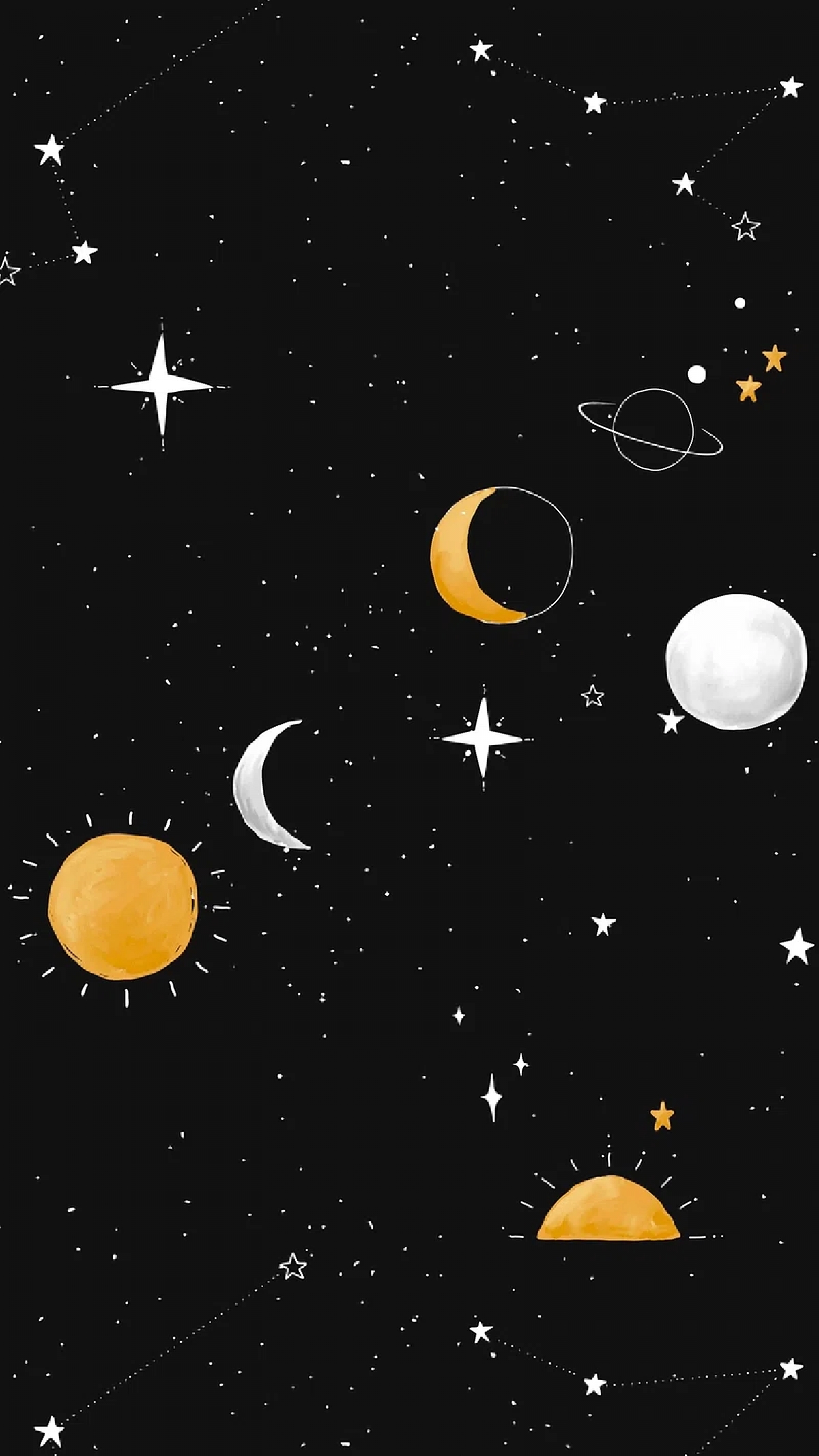 Planets Stars And Galaxy Pattern wallpaper for Apple iPhone, Apple Watch, Mac, iPad and Apple Watch